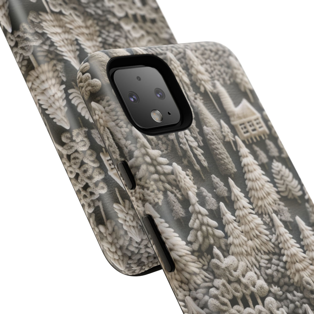 The Frozen Forest, Phone Cover Tough Case with a 3D knitted effect, Winter Motives, iPhone | Samsung