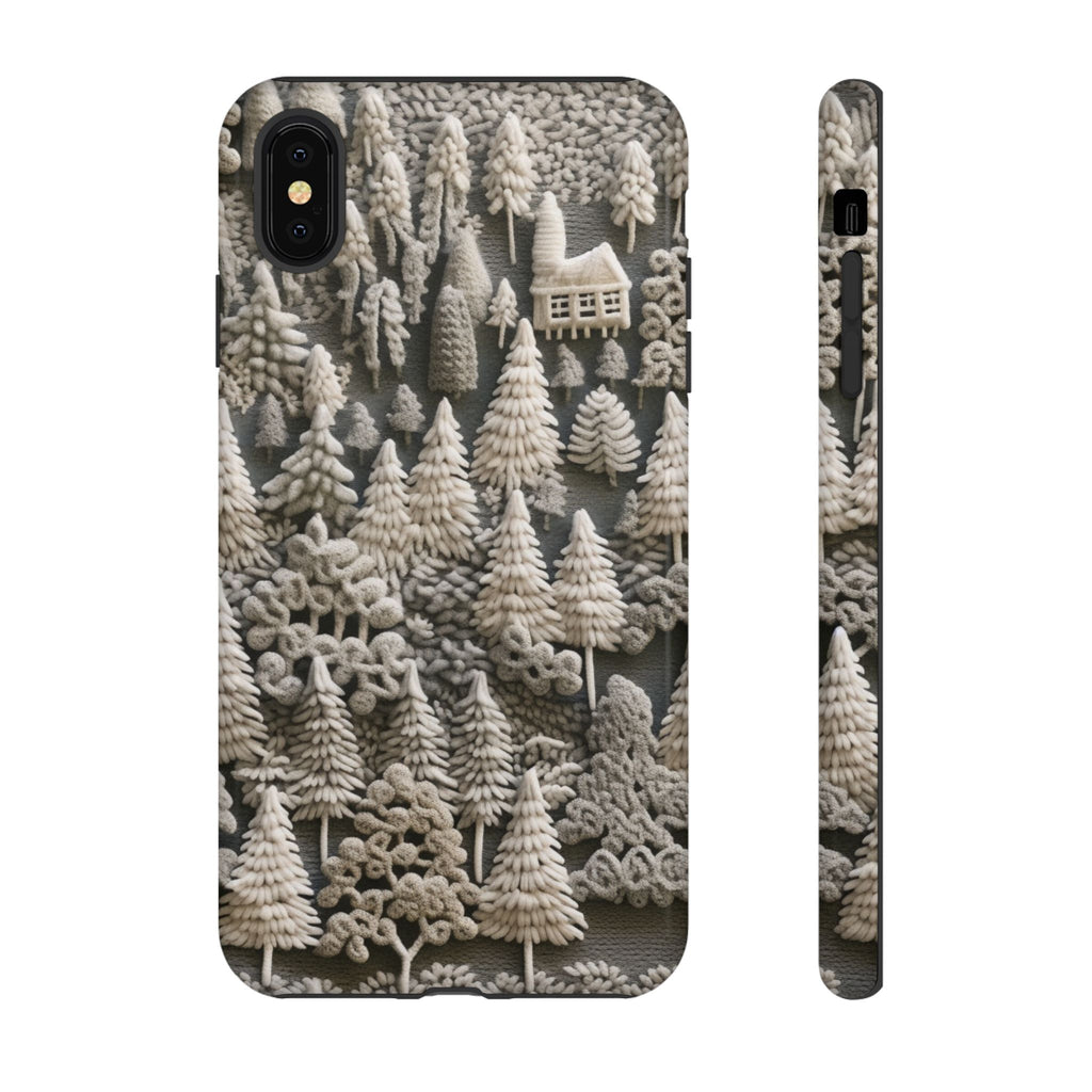 The Frozen Forest, Phone Cover Tough Case with a 3D knitted effect, Winter Motives, iPhone | Samsung