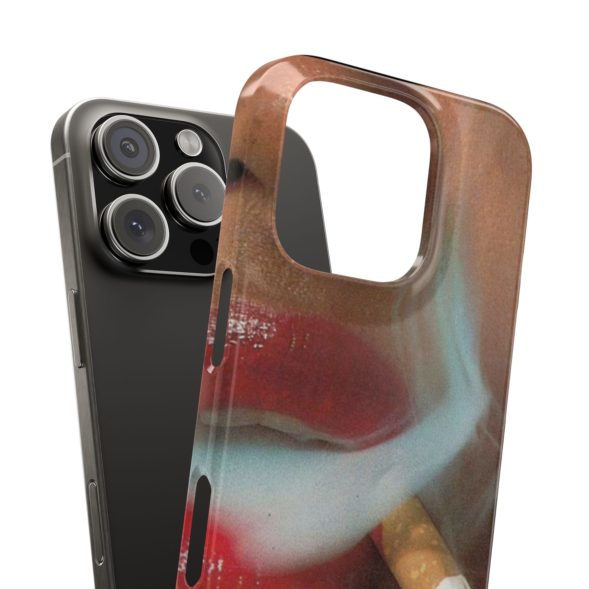 Slim Phone Case,  Stylish, a woman smoking, flirty scene