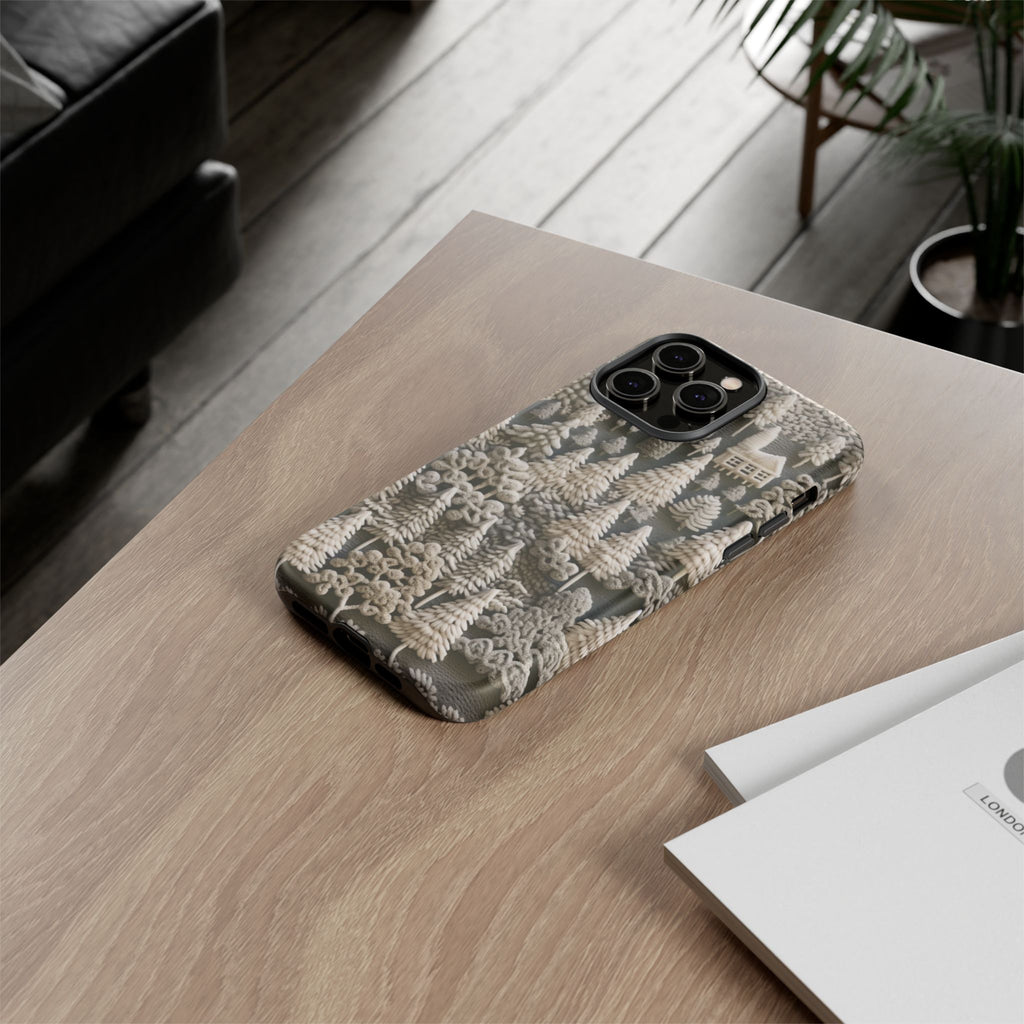 The Frozen Forest, Phone Cover Tough Case with a 3D knitted effect, Winter Motives, iPhone | Samsung