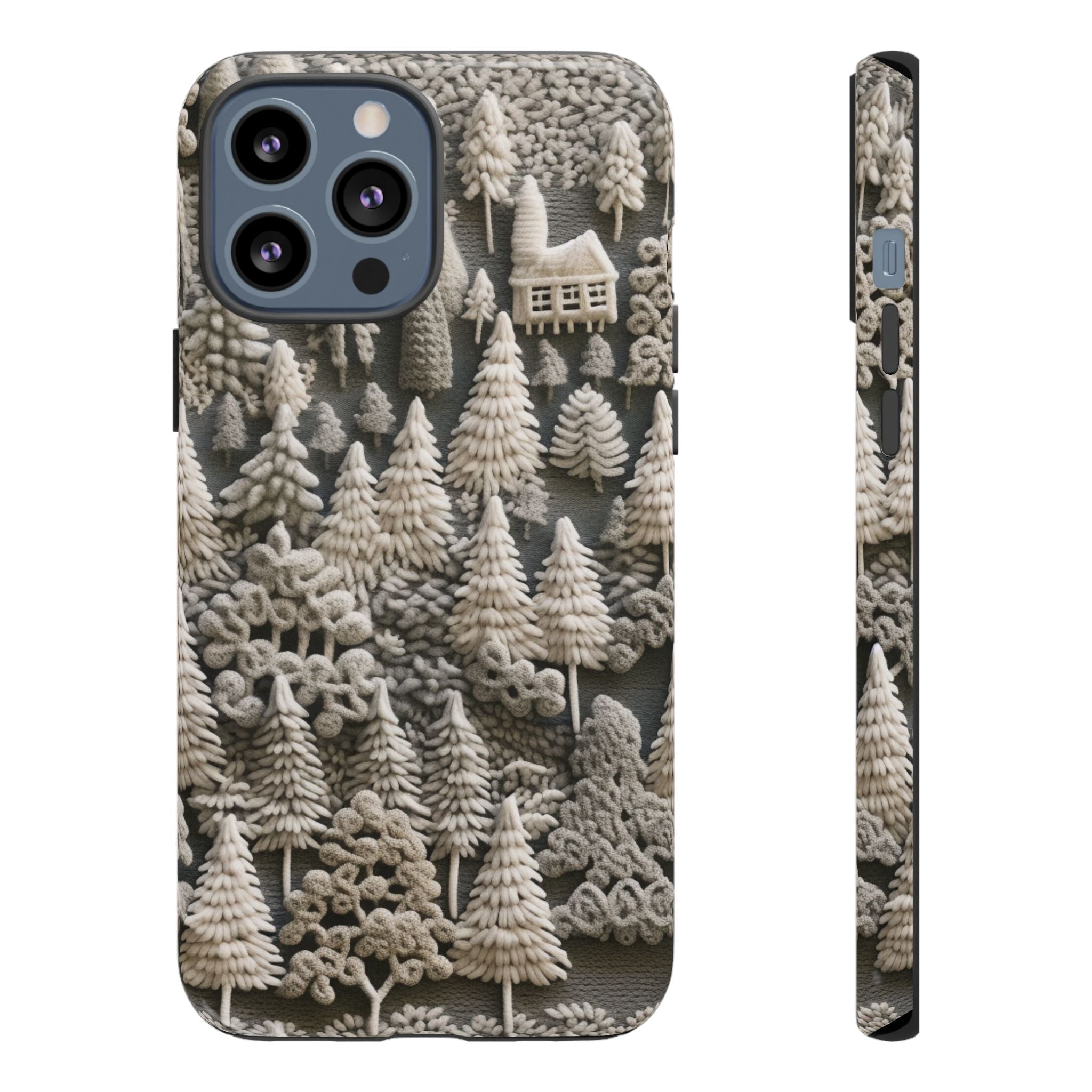The Frozen Forest, Phone Cover Tough Case with a 3D knitted effect, Winter Motives, iPhone | Samsung