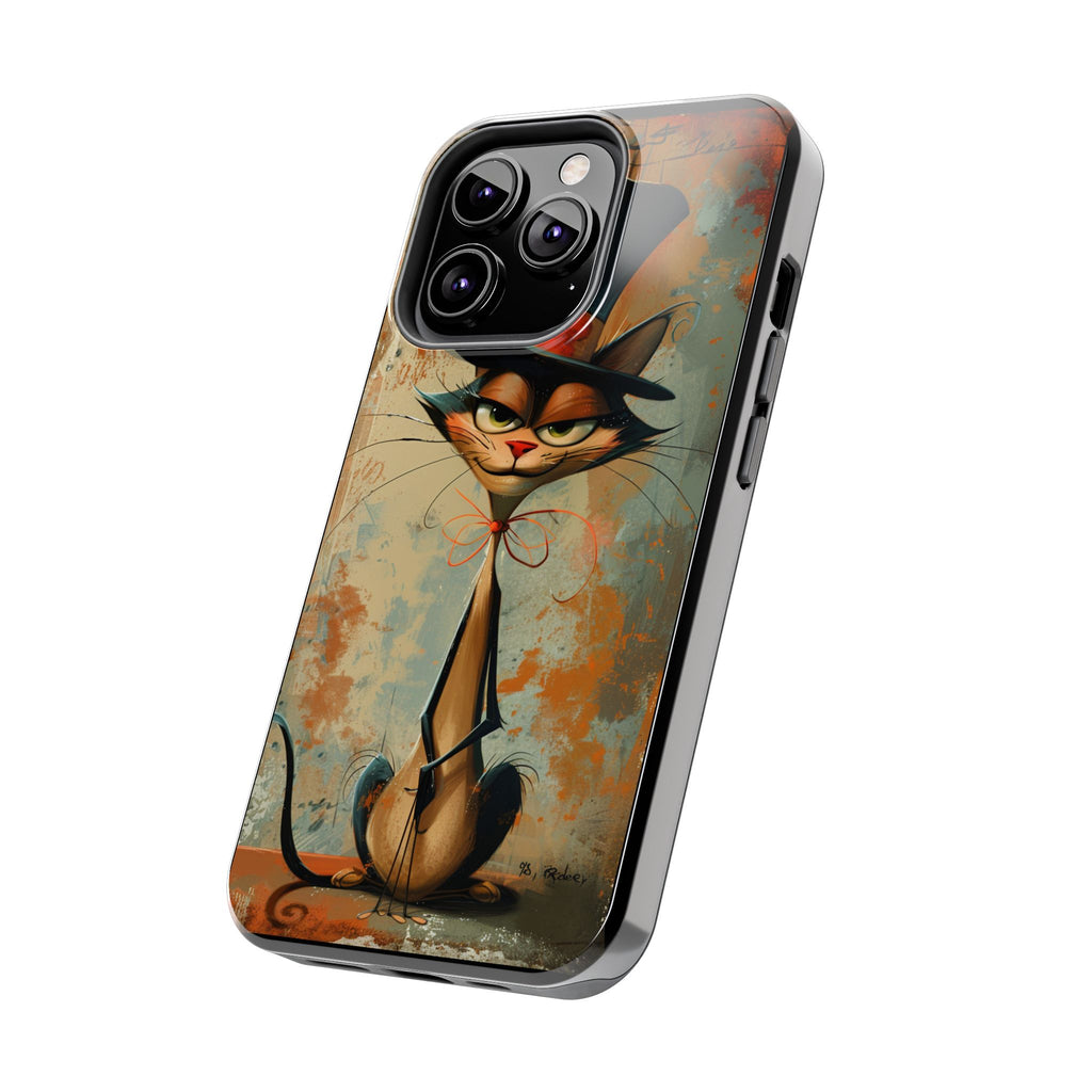A Black Hat Cat Phone Cover Tough Case, iPhone and Samsung