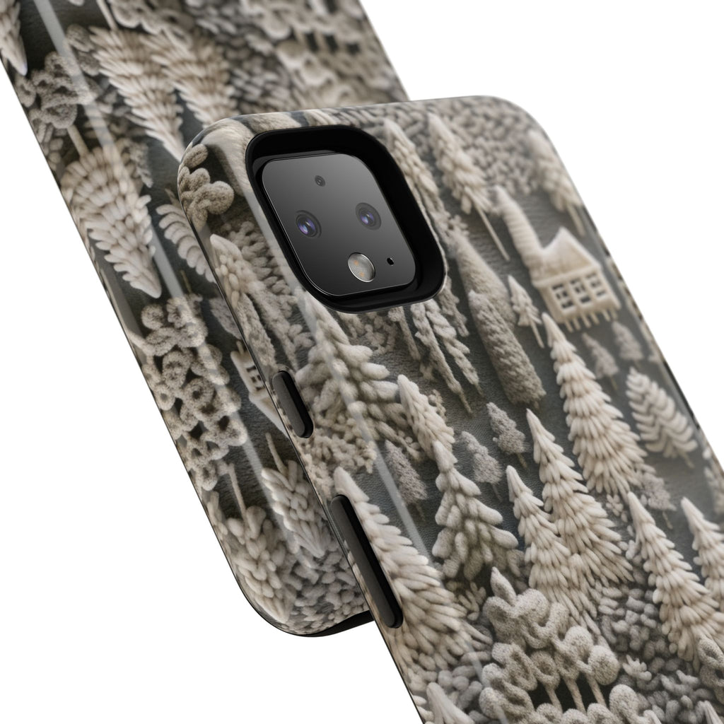 The Frozen Forest, Phone Cover Tough Case with a 3D knitted effect, Winter Motives, iPhone | Samsung