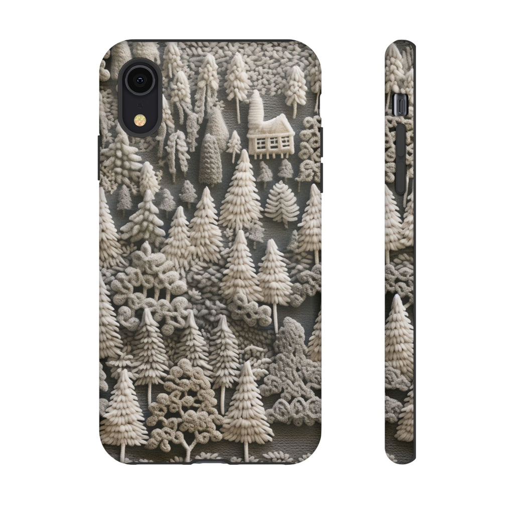 The Frozen Forest, Phone Cover Tough Case with a 3D knitted effect, Winter Motives, iPhone | Samsung