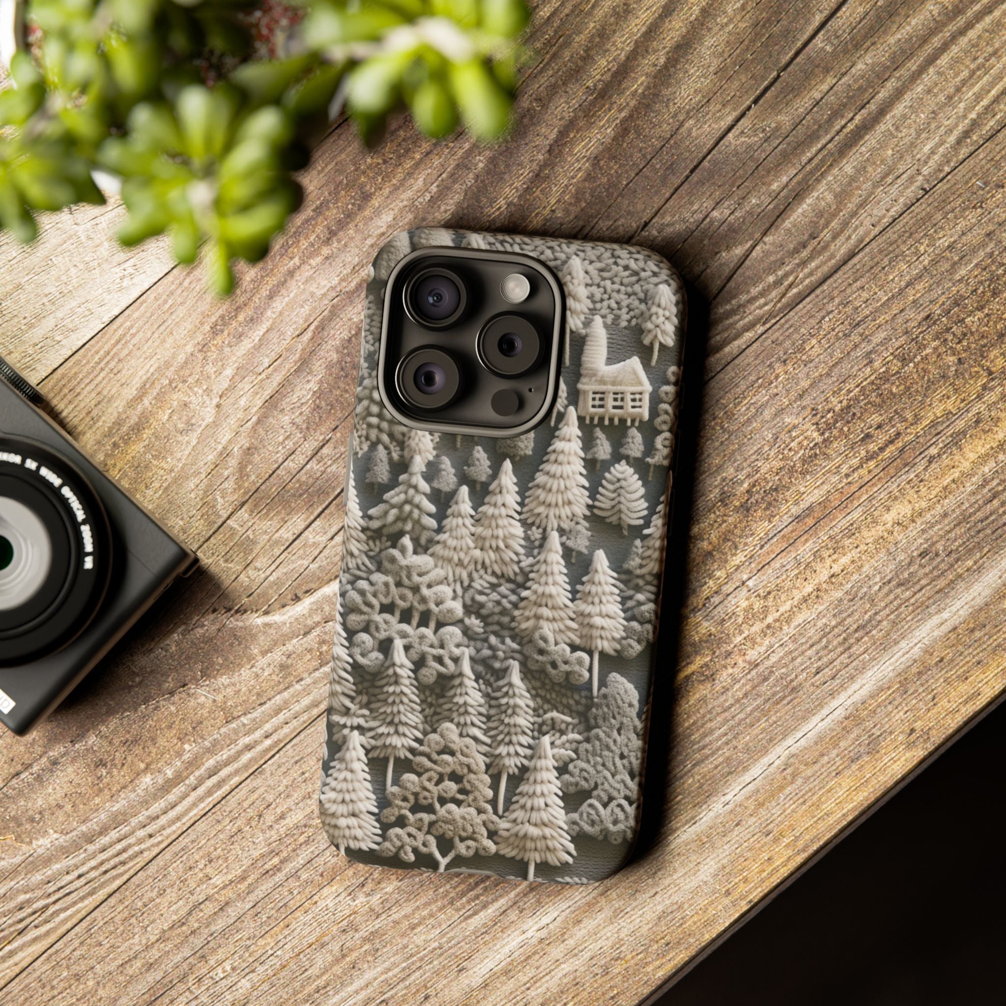 The Frozen Forest, Phone Cover Tough Case with a 3D knitted effect, Winter Motives, iPhone | Samsung