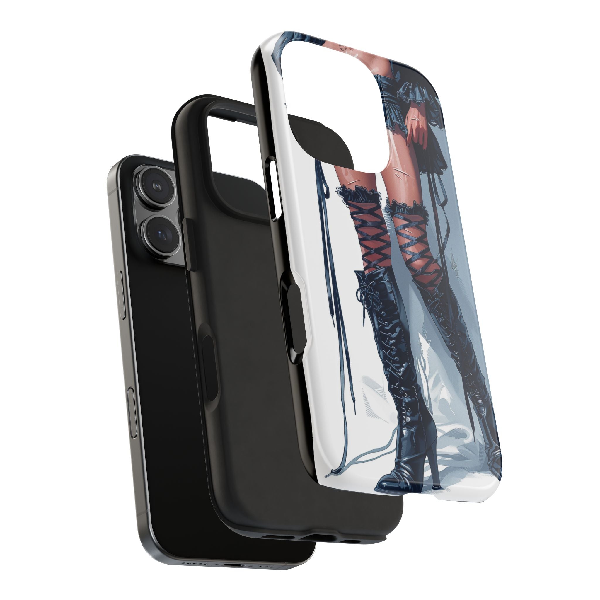 Phone Cases - Woman's Legs in High Boots with Laces, Flirty and Kinky Design