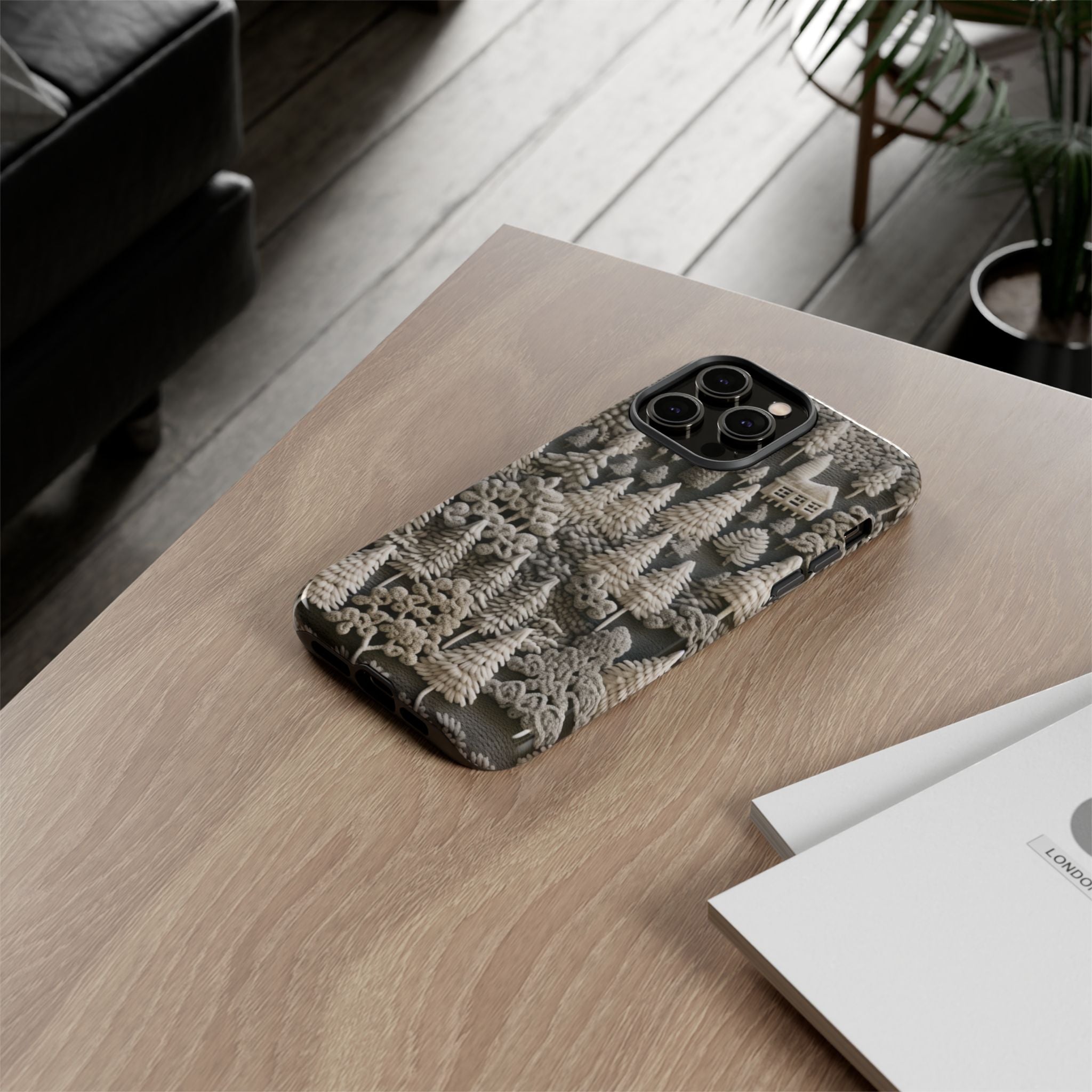 The Frozen Forest, Phone Cover Tough Case with a 3D knitted effect, Winter Motives, iPhone | Samsung