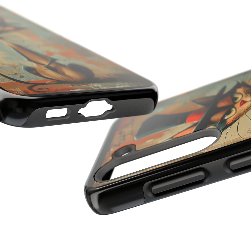 A Black Hat Cat Phone Cover Tough Case, iPhone and Samsung