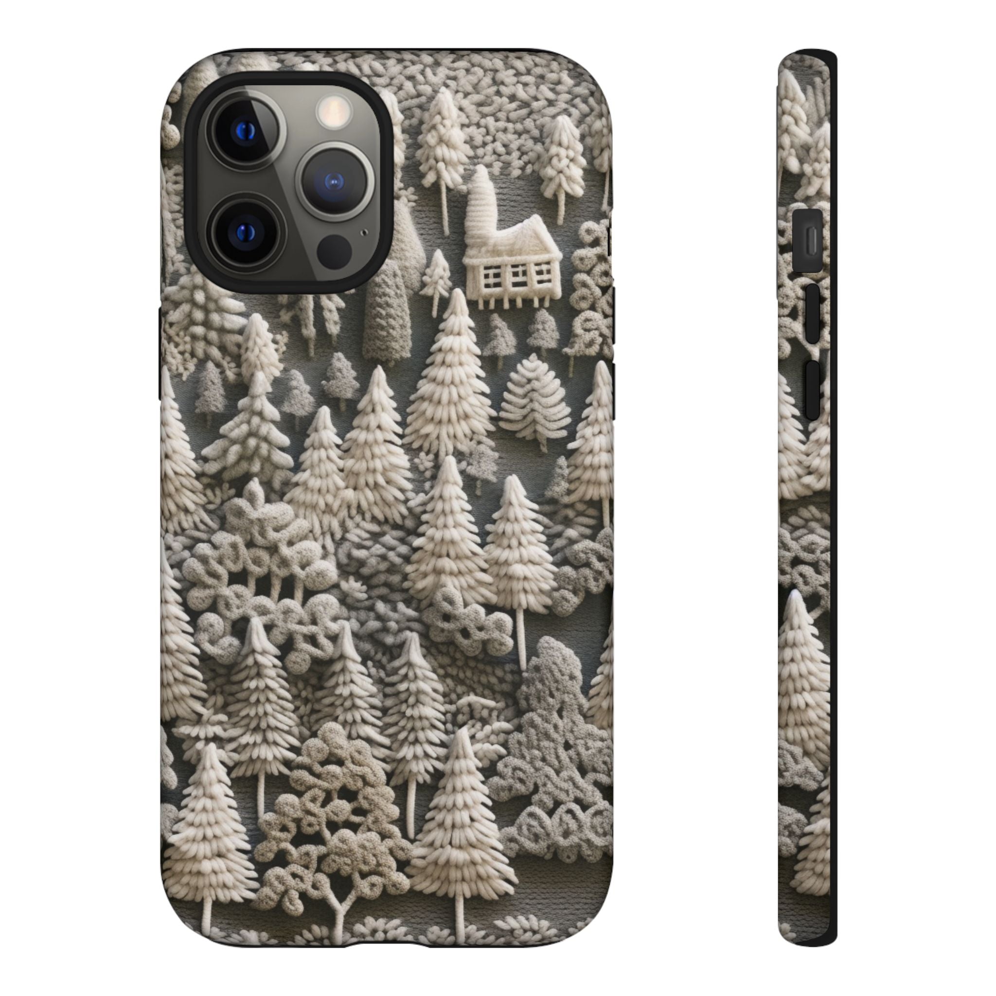 The Frozen Forest, Phone Cover Tough Case with a 3D knitted effect, Winter Motives, iPhone | Samsung