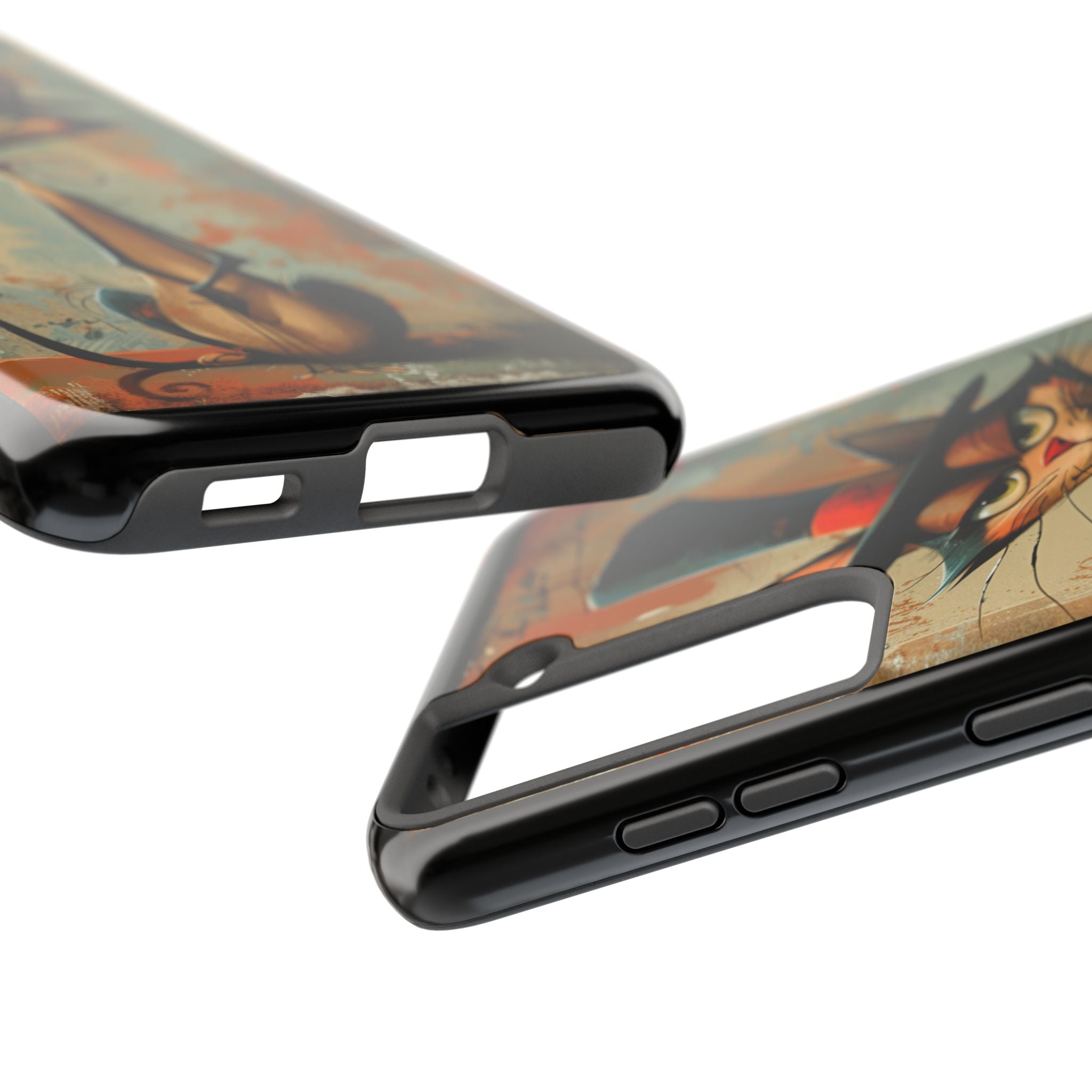 A Black Hat Cat Phone Cover Tough Case, iPhone and Samsung