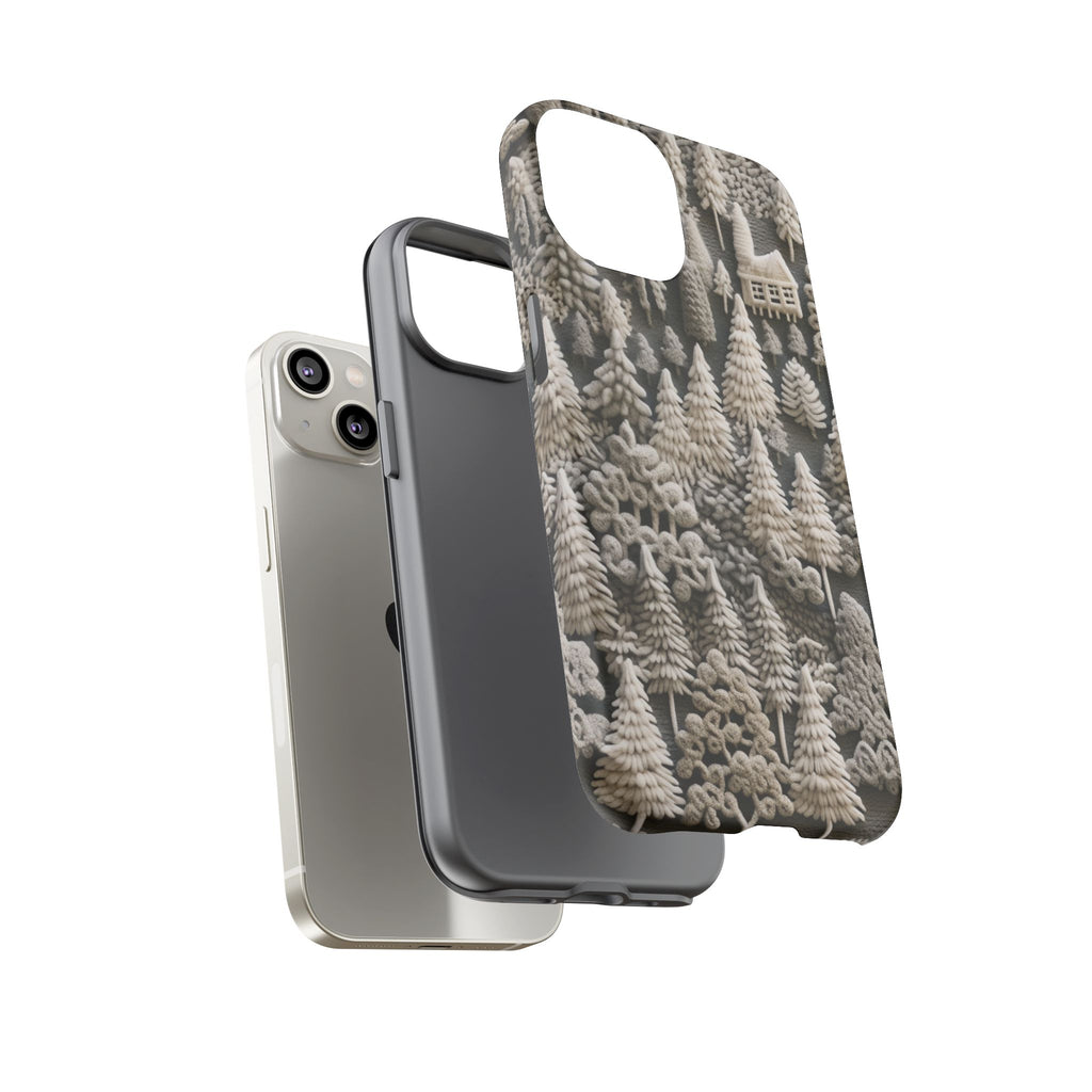 The Frozen Forest, Phone Cover Tough Case with a 3D knitted effect, Winter Motives, iPhone | Samsung