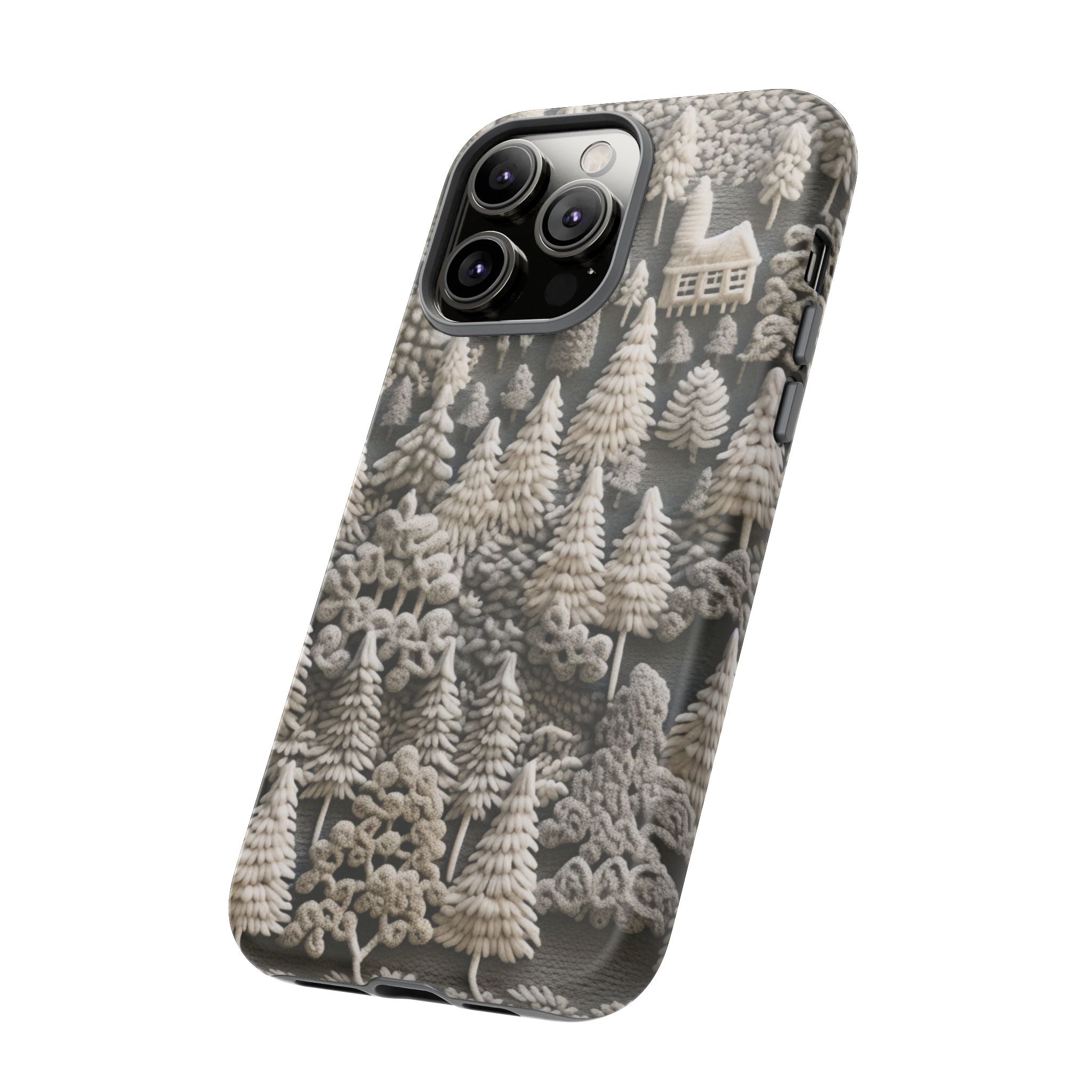 The Frozen Forest, Phone Cover Tough Case with a 3D knitted effect, Winter Motives, iPhone | Samsung