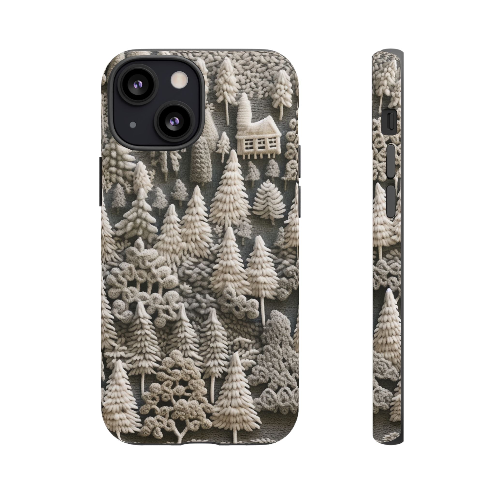 The Frozen Forest, Phone Cover Tough Case with a 3D knitted effect, Winter Motives, iPhone | Samsung