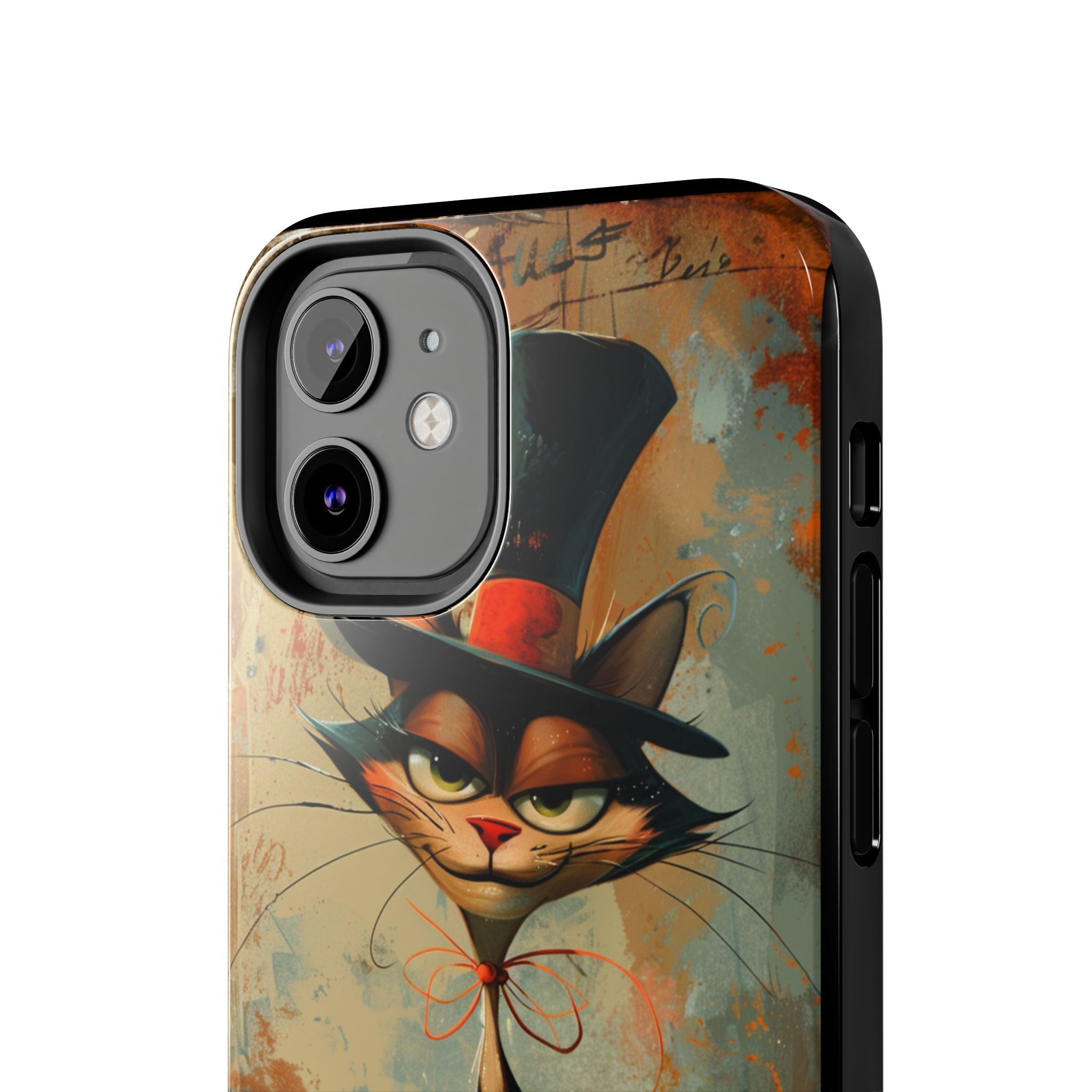 A Black Hat Cat Phone Cover Tough Case, iPhone and Samsung