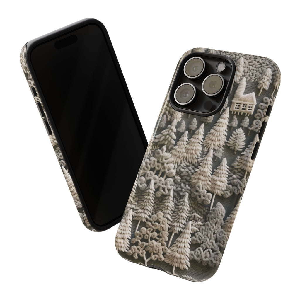 The Frozen Forest, Phone Cover Tough Case with a 3D knitted effect, Winter Motives, iPhone | Samsung
