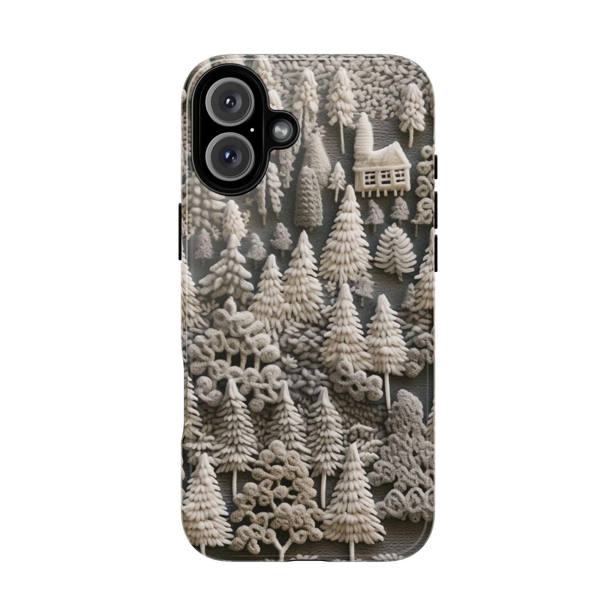 The Frozen Forest, Phone Cover Tough Case with a 3D knitted effect, Winter Motives, iPhone | Samsung