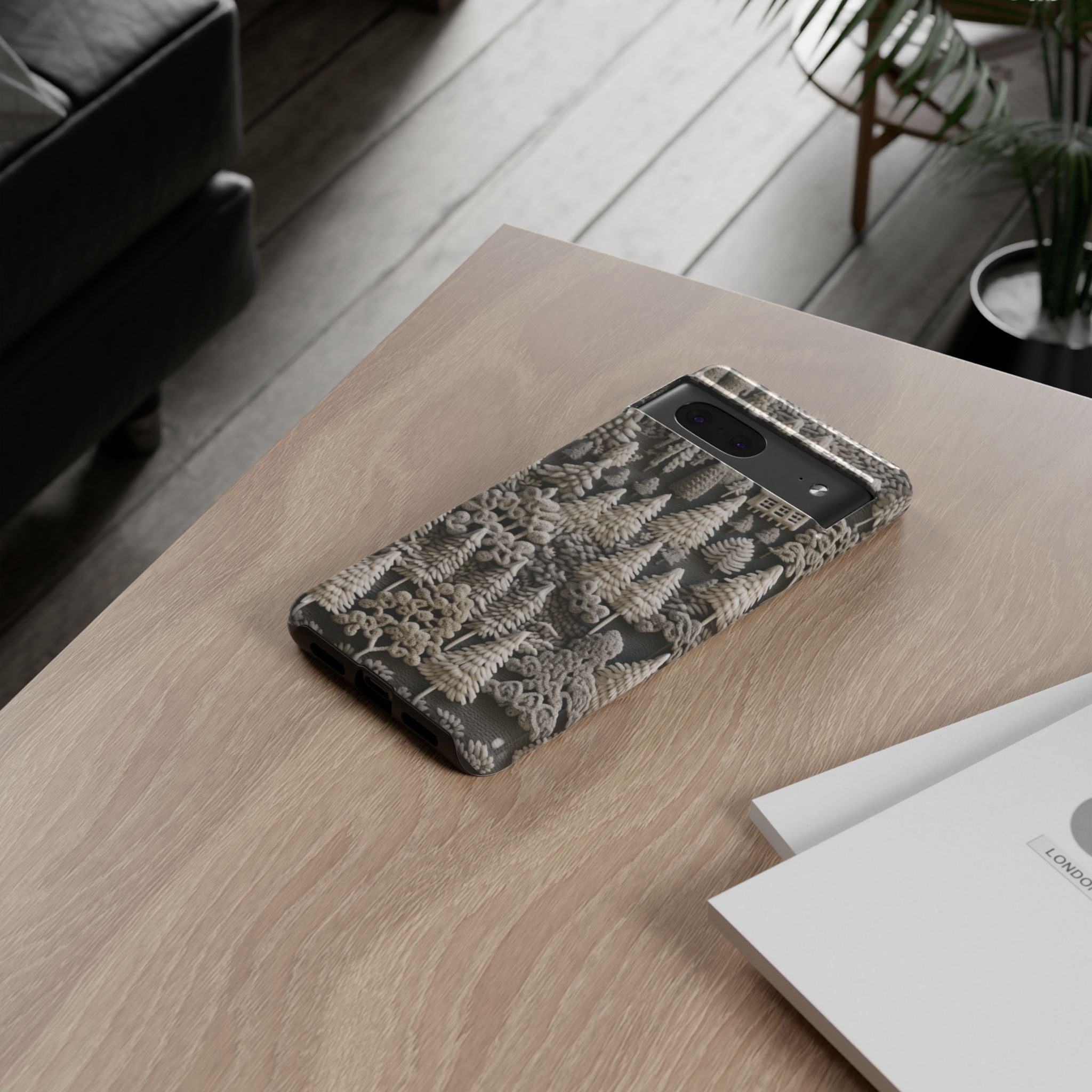 The Frozen Forest, Phone Cover Tough Case with a 3D knitted effect, Winter Motives, iPhone | Samsung