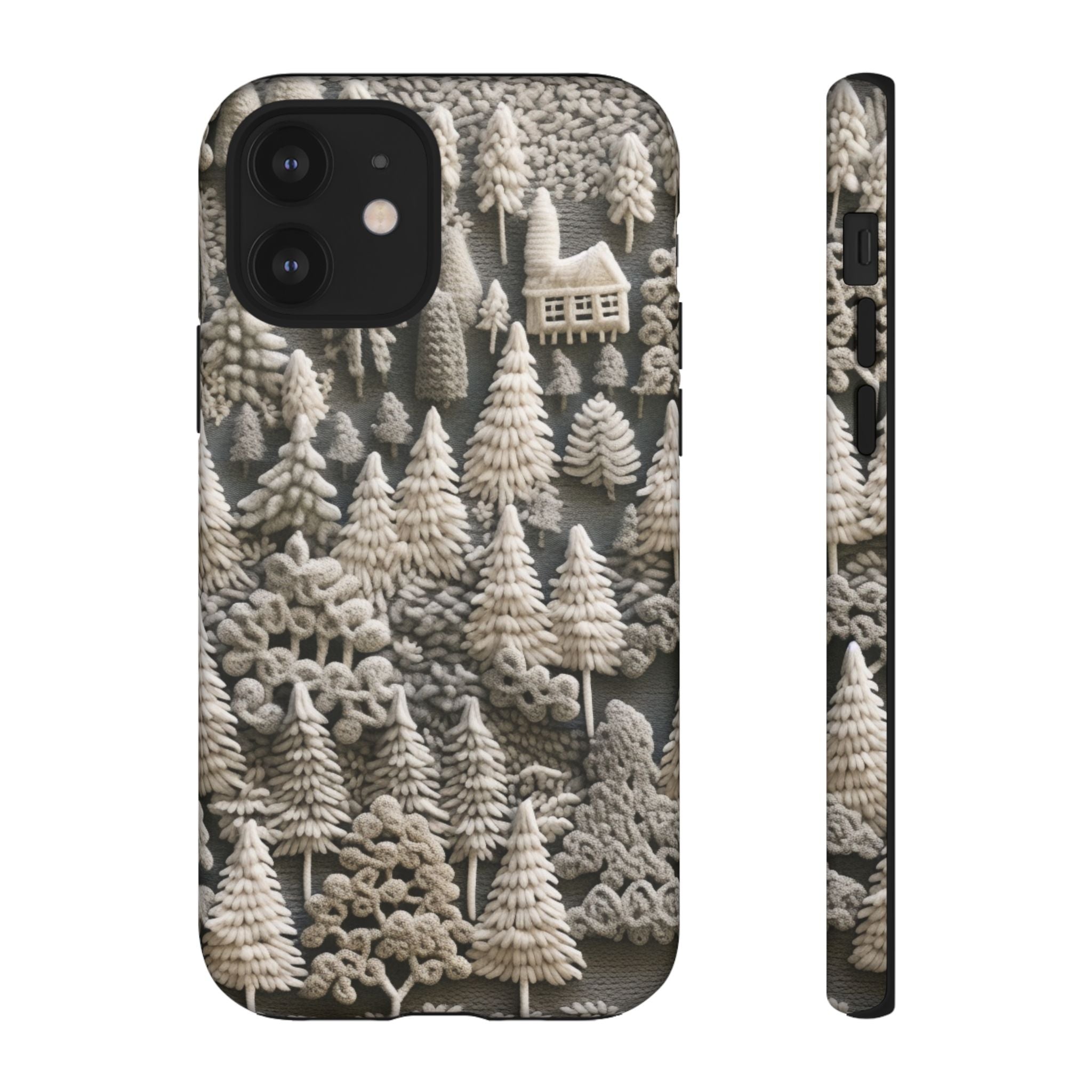 The Frozen Forest, Phone Cover Tough Case with a 3D knitted effect, Winter Motives, iPhone | Samsung