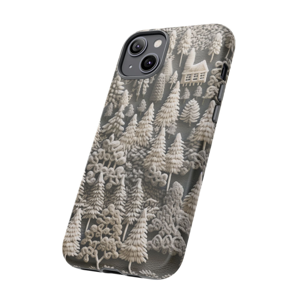 The Frozen Forest, Phone Cover Tough Case with a 3D knitted effect, Winter Motives, iPhone | Samsung