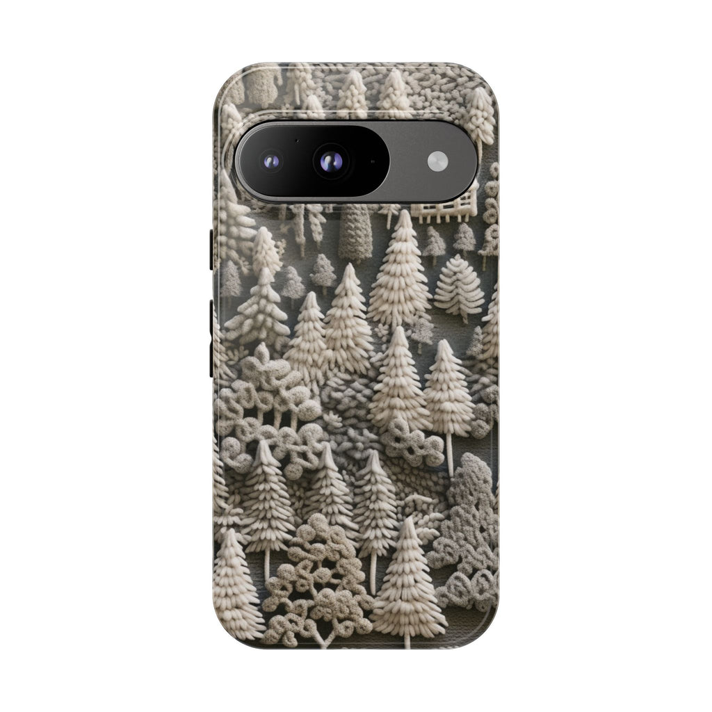 The Frozen Forest, Phone Cover Tough Case with a 3D knitted effect, Winter Motives, iPhone | Samsung