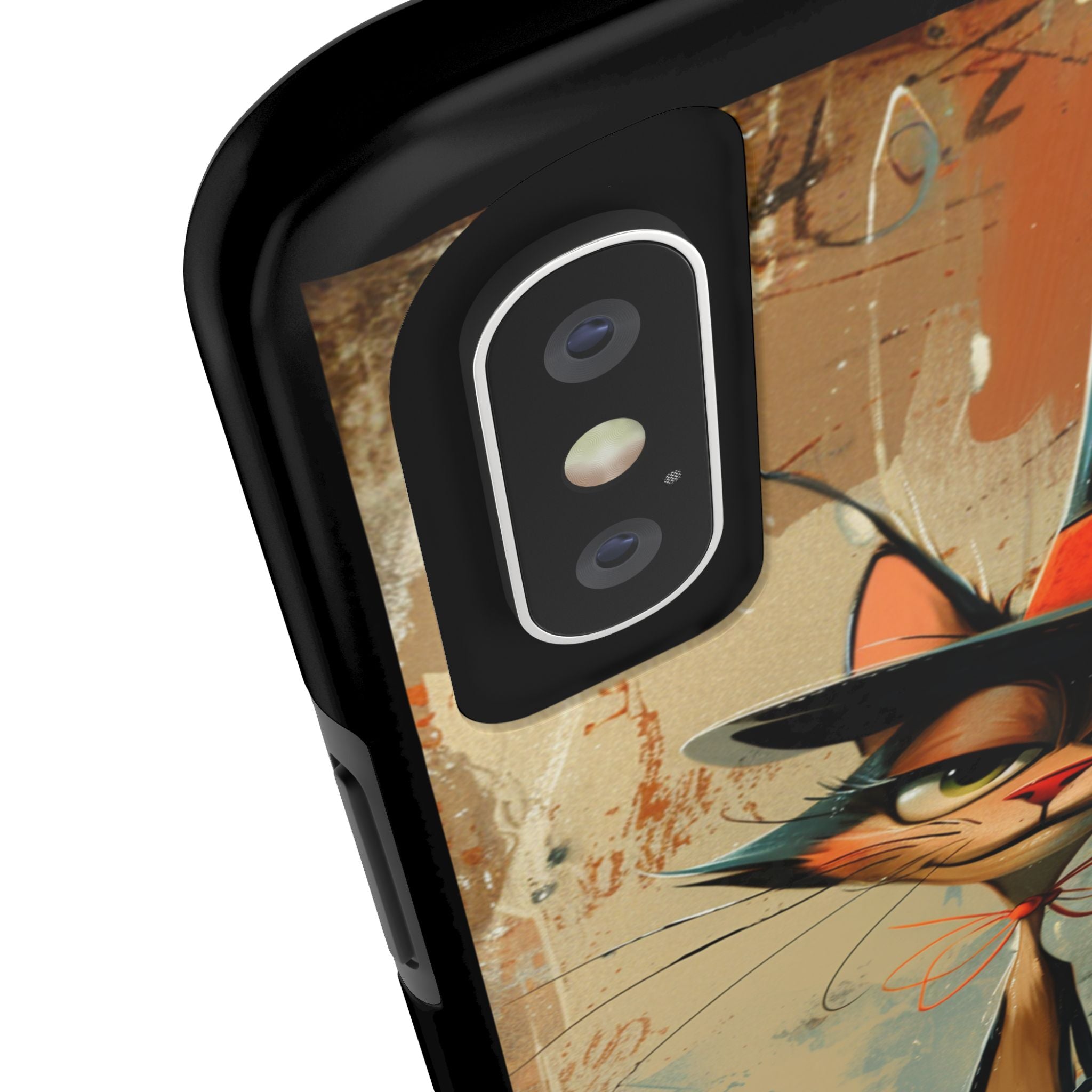 A Black Hat Cat Phone Cover Tough Case, iPhone and Samsung