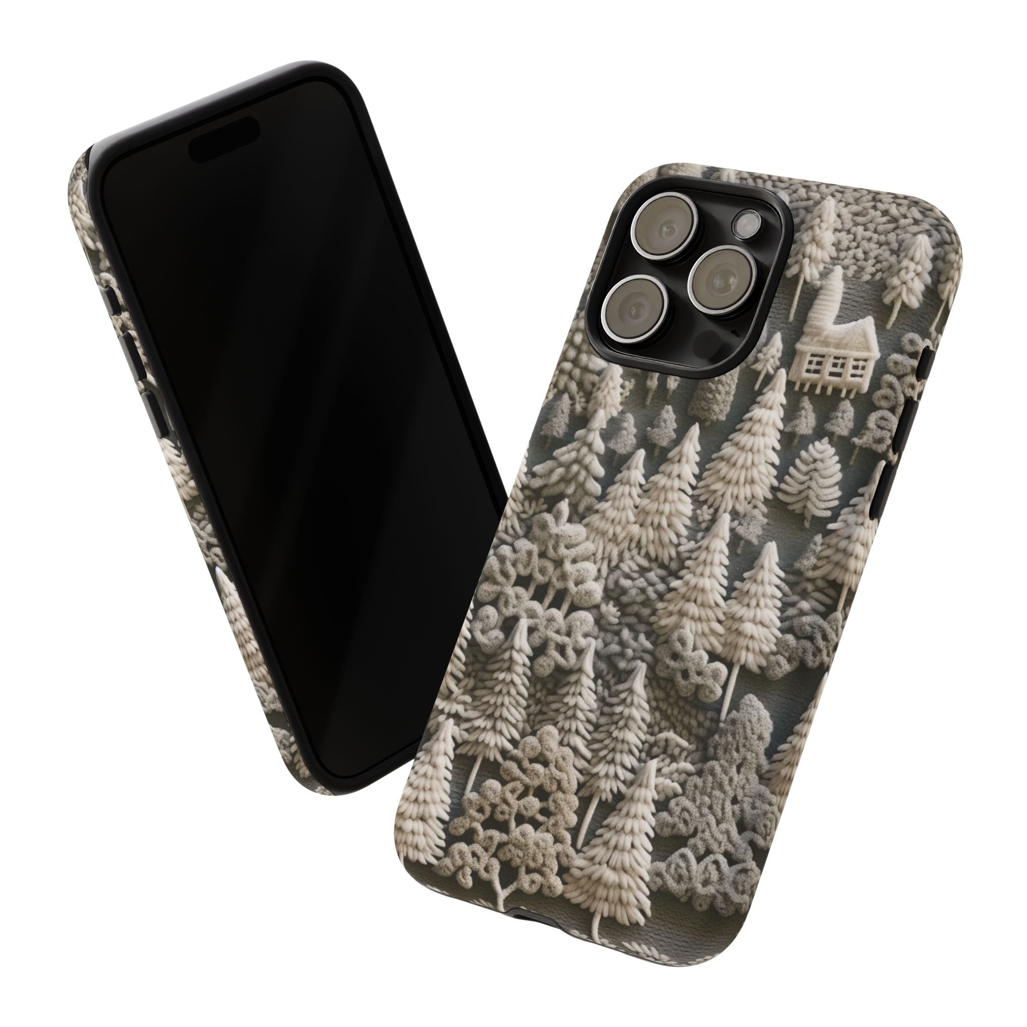 The Frozen Forest, Phone Cover Tough Case with a 3D knitted effect, Winter Motives, iPhone | Samsung