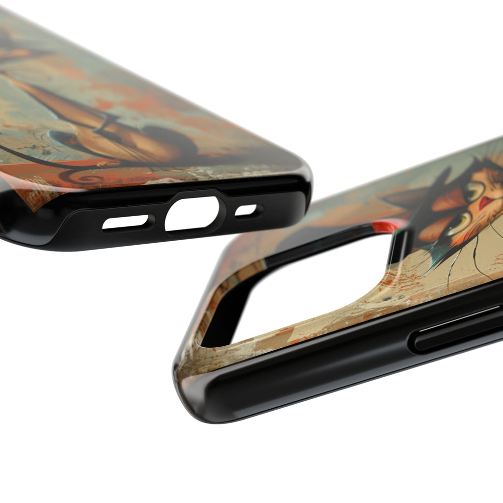 A Black Hat Cat Phone Cover Tough Case, iPhone and Samsung