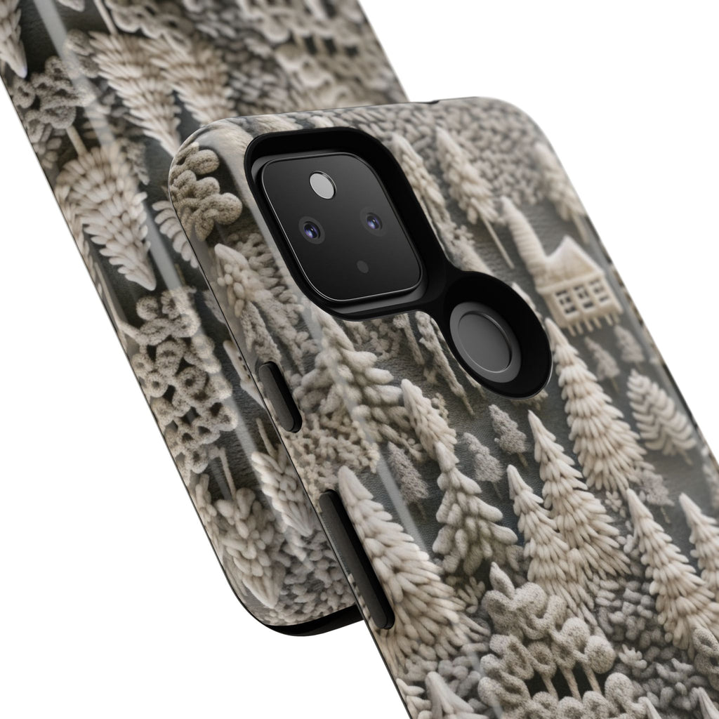 The Frozen Forest, Phone Cover Tough Case with a 3D knitted effect, Winter Motives, iPhone | Samsung