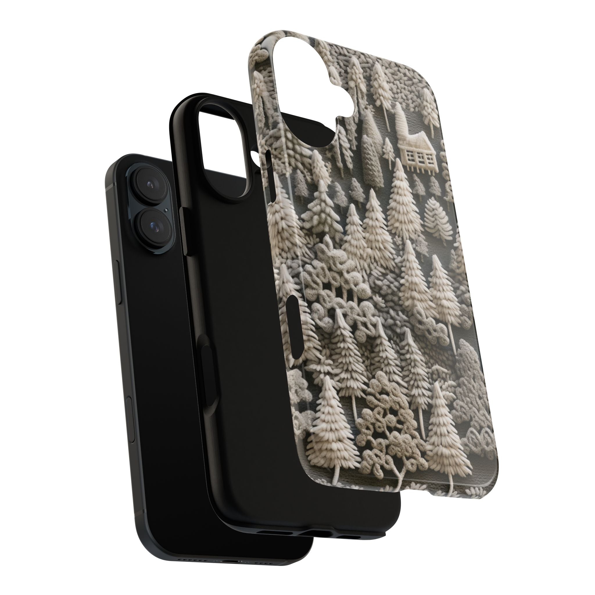 The Frozen Forest, Phone Cover Tough Case with a 3D knitted effect, Winter Motives, iPhone | Samsung