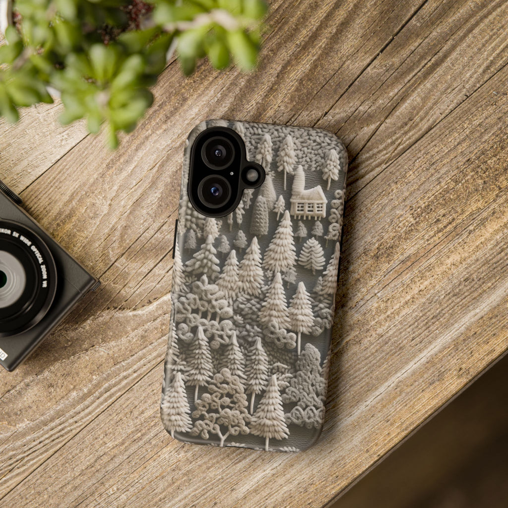 The Frozen Forest, Phone Cover Tough Case with a 3D knitted effect, Winter Motives, iPhone | Samsung