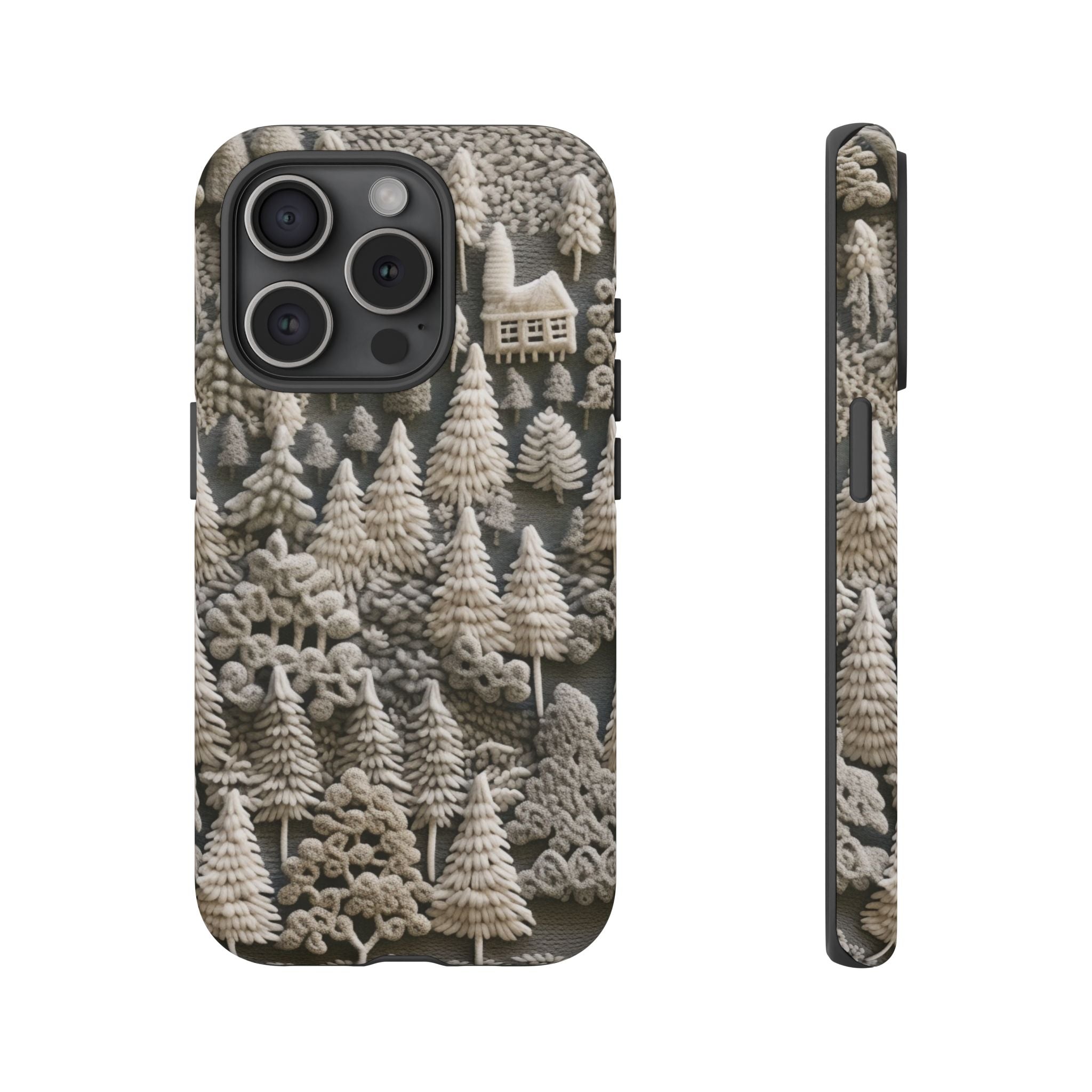 The Frozen Forest, Phone Cover Tough Case with a 3D knitted effect, Winter Motives, iPhone | Samsung