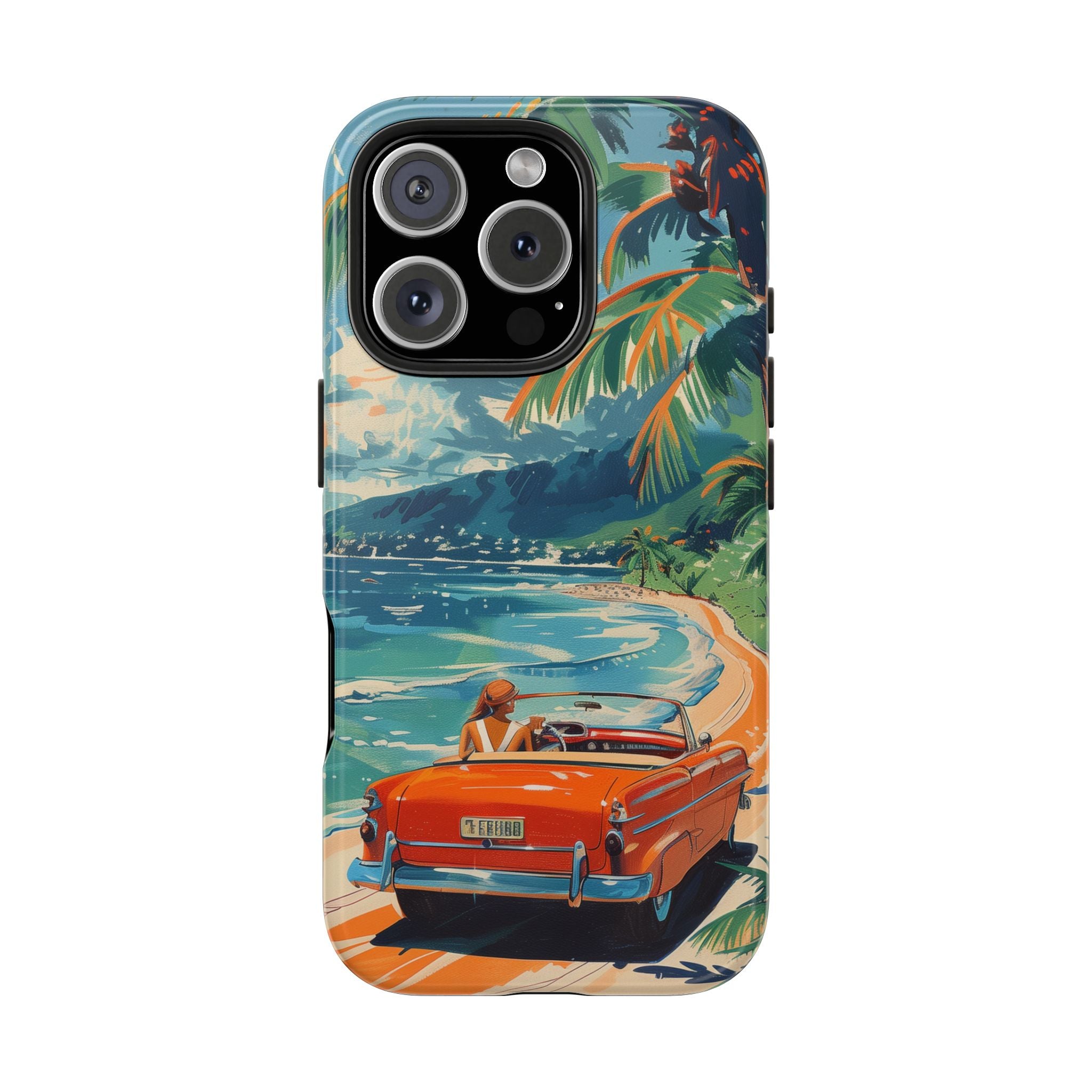 Phone Case - Summer Coast Drive Red Car Sun Sand Sea