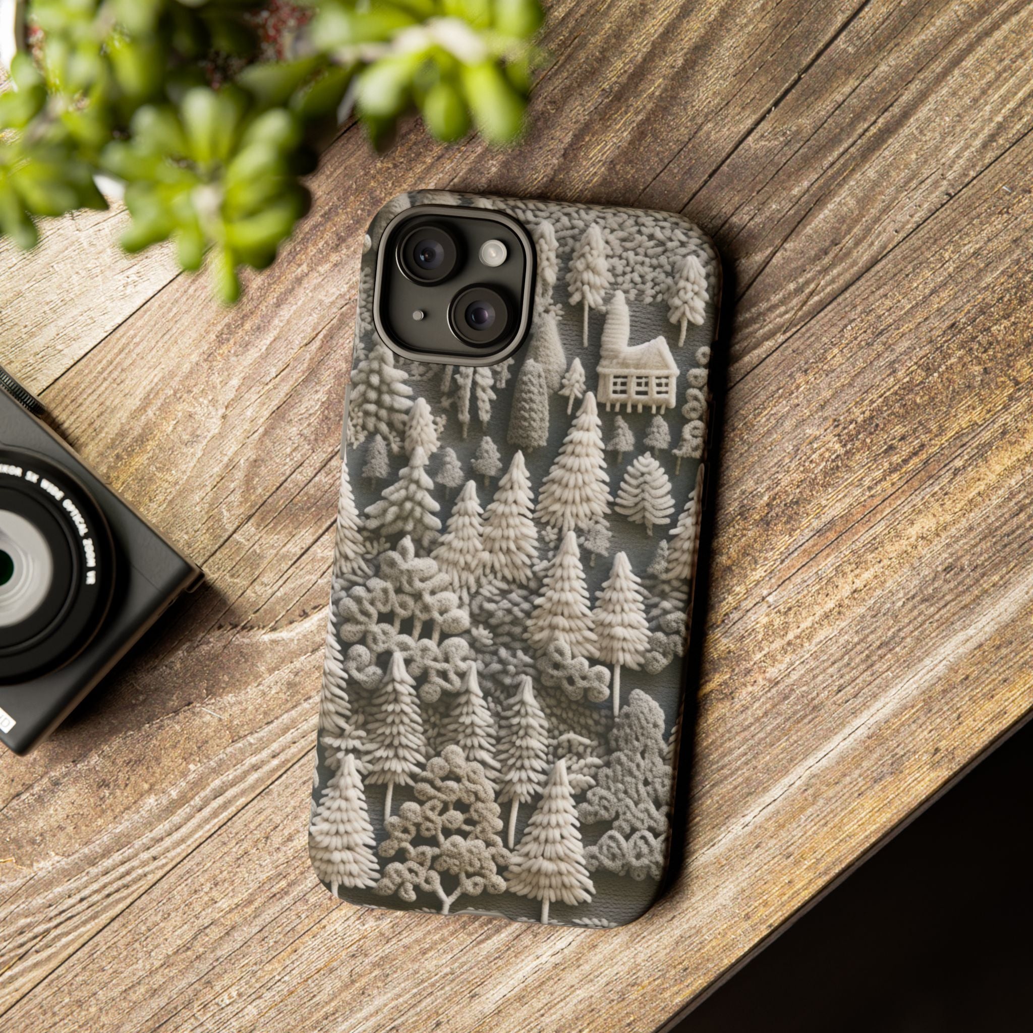 The Frozen Forest, Phone Cover Tough Case with a 3D knitted effect, Winter Motives, iPhone | Samsung