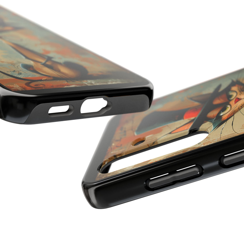 A Black Hat Cat Phone Cover Tough Case, iPhone and Samsung