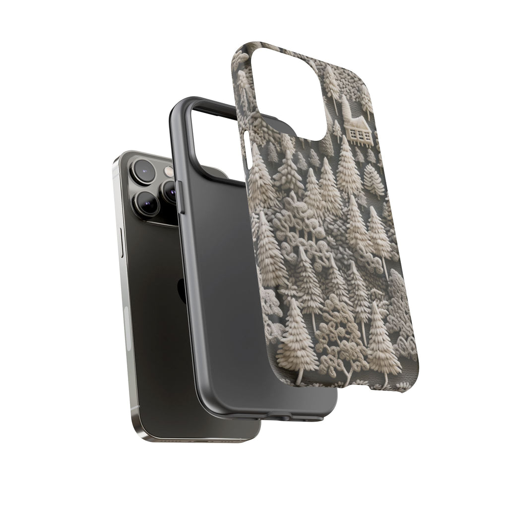 The Frozen Forest, Phone Cover Tough Case with a 3D knitted effect, Winter Motives, iPhone | Samsung