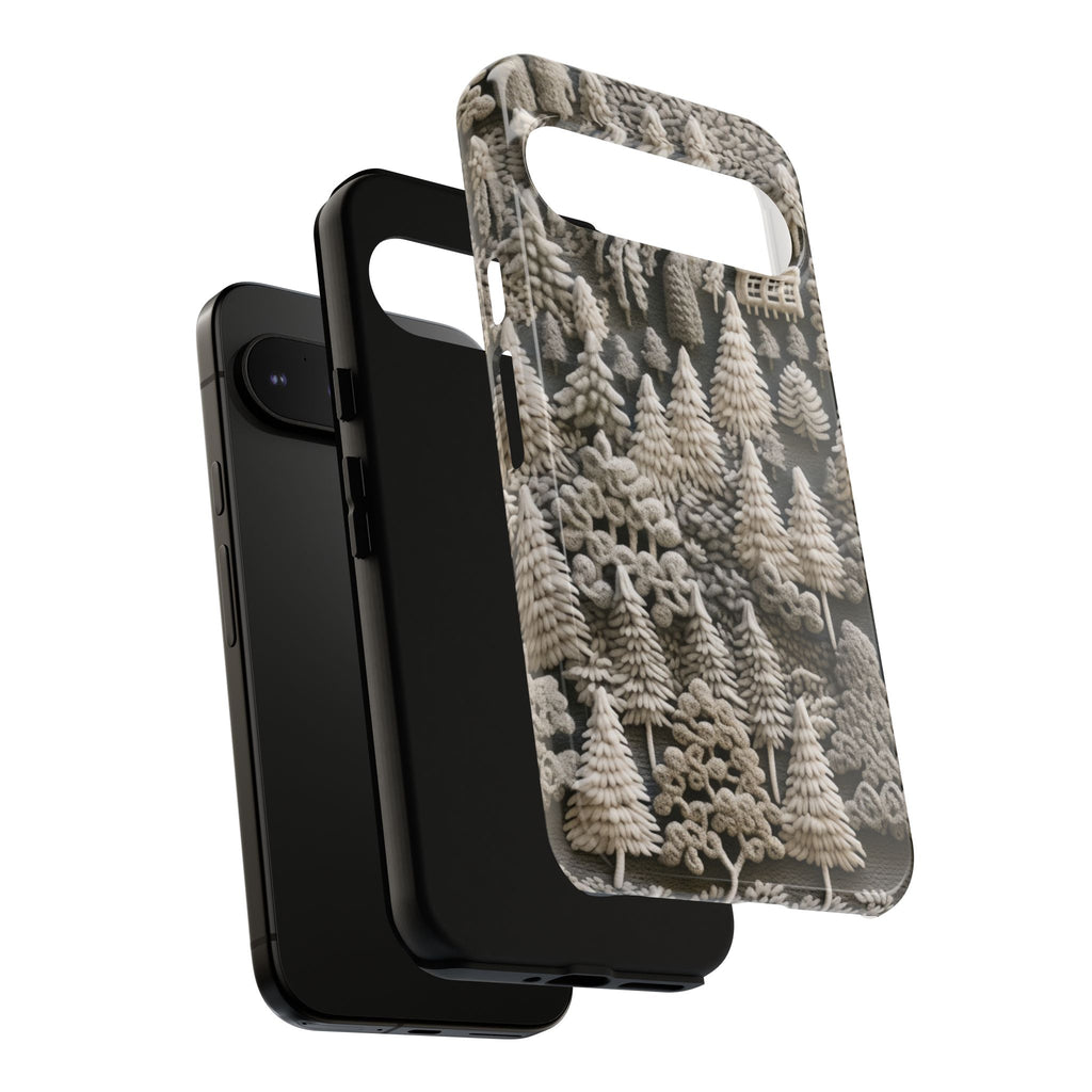 The Frozen Forest, Phone Cover Tough Case with a 3D knitted effect, Winter Motives, iPhone | Samsung