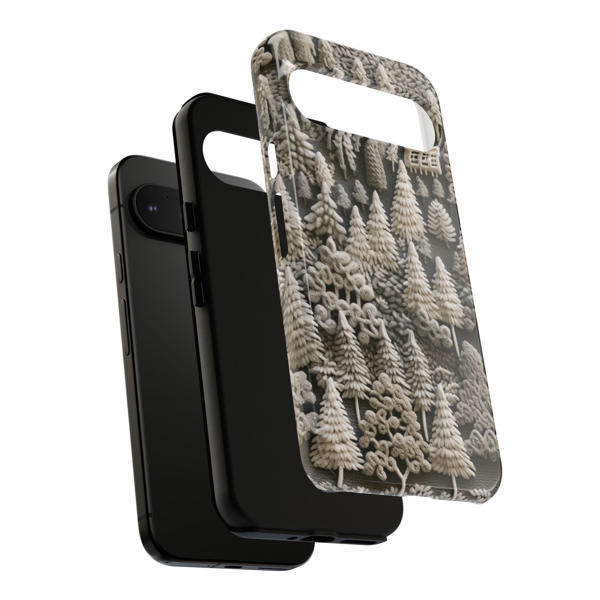 The Frozen Forest, Phone Cover Tough Case with a 3D knitted effect, Winter Motives, iPhone | Samsung