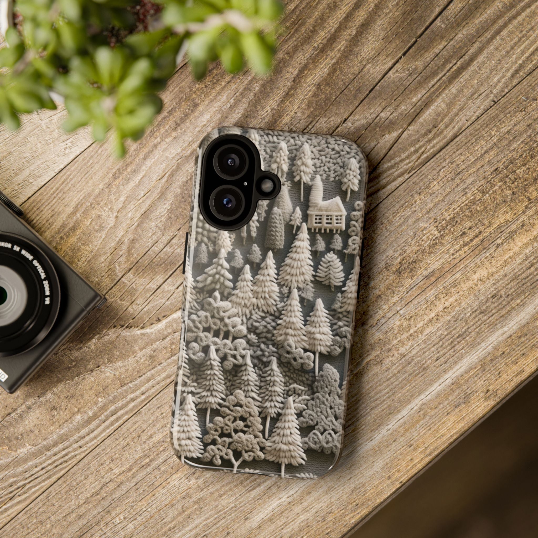 The Frozen Forest, Phone Cover Tough Case with a 3D knitted effect, Winter Motives, iPhone | Samsung