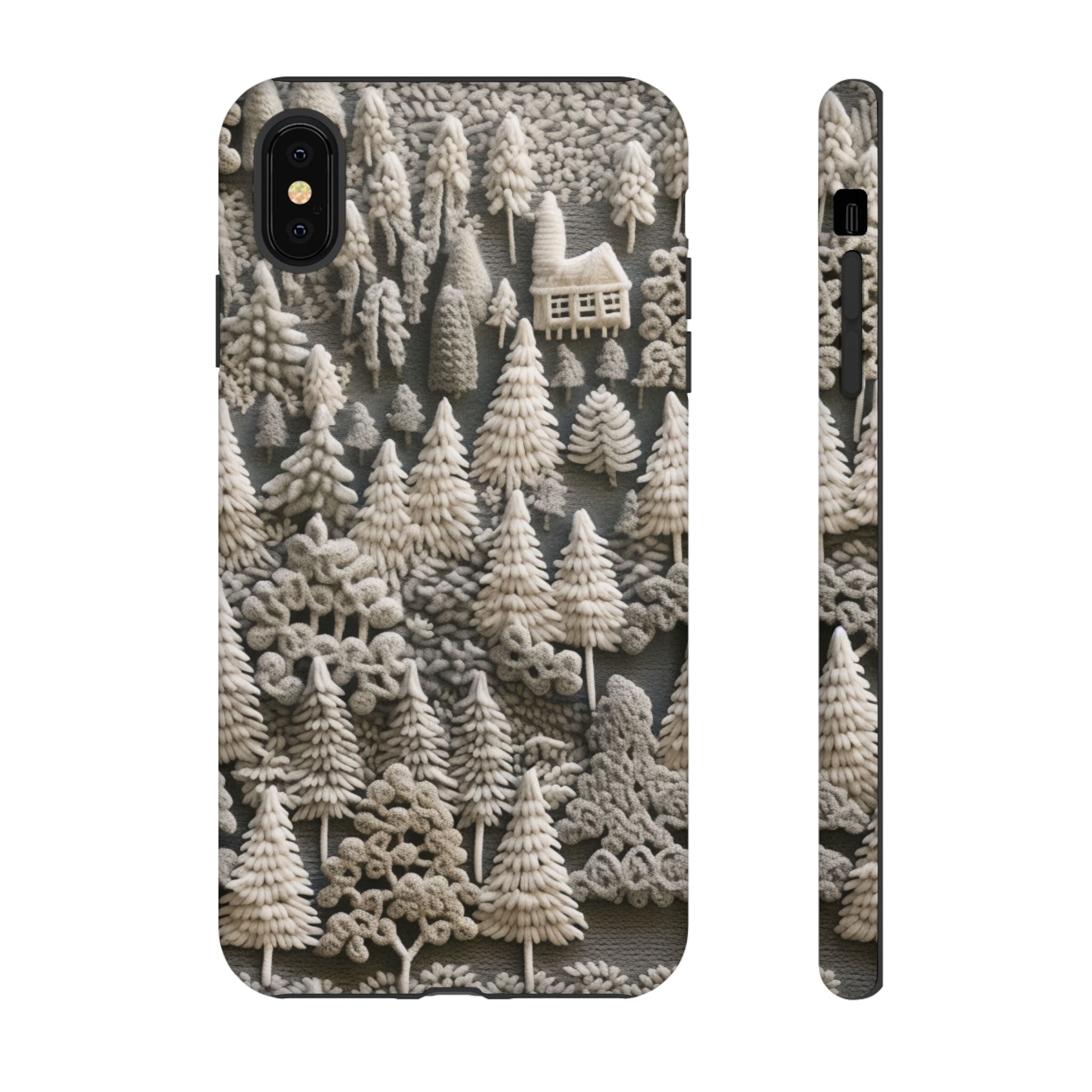 The Frozen Forest, Phone Cover Tough Case with a 3D knitted effect, Winter Motives, iPhone | Samsung