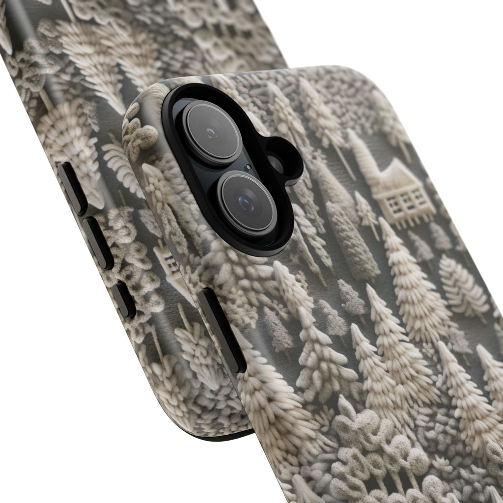 The Frozen Forest, Phone Cover Tough Case with a 3D knitted effect, Winter Motives, iPhone | Samsung