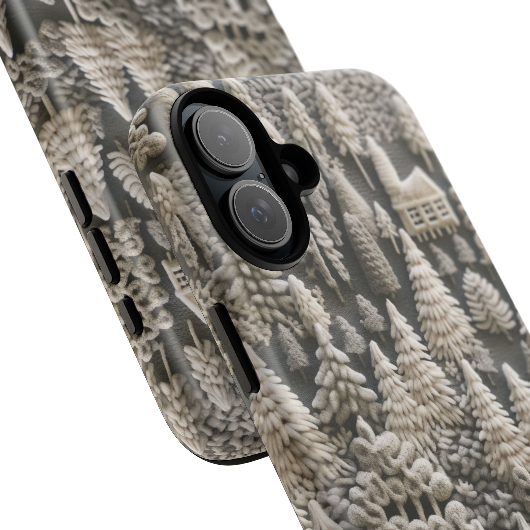 The Frozen Forest, Phone Cover Tough Case with a 3D knitted effect, Winter Motives, iPhone | Samsung