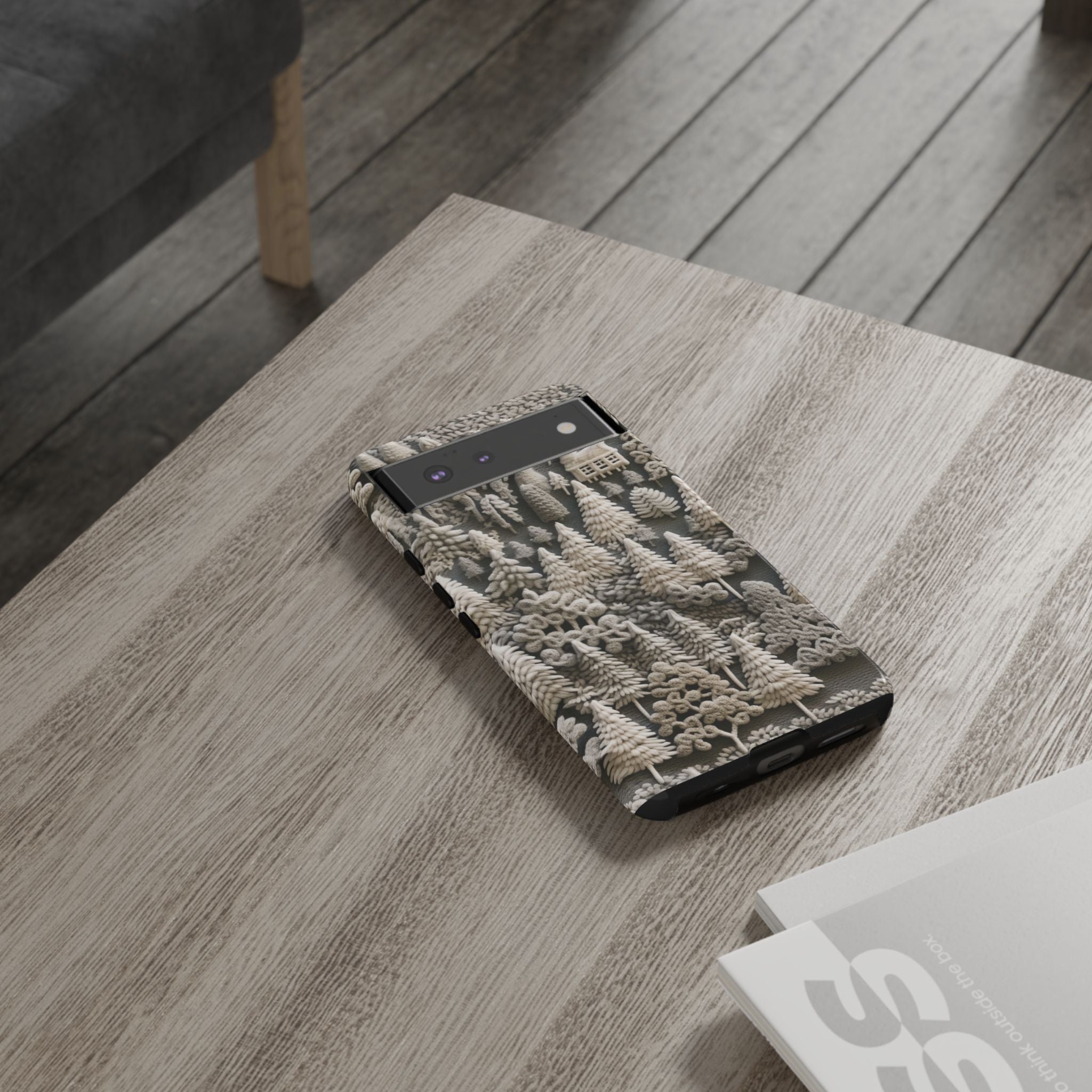 The Frozen Forest, Phone Cover Tough Case with a 3D knitted effect, Winter Motives, iPhone | Samsung