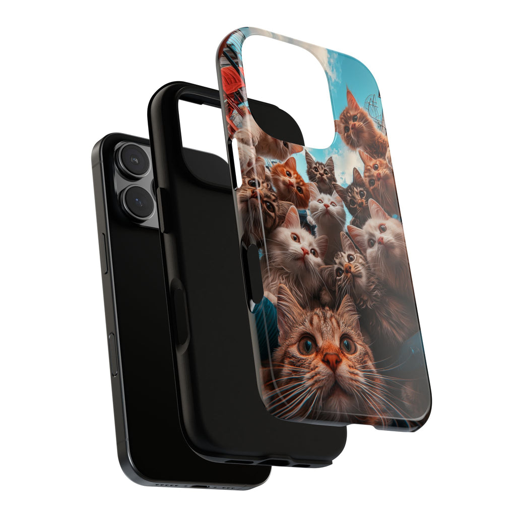 Camera and Kittens Design, Photography Lovers Gift, Protective Cover, Unique Hard Shell Case, Cat and Clouds Print
