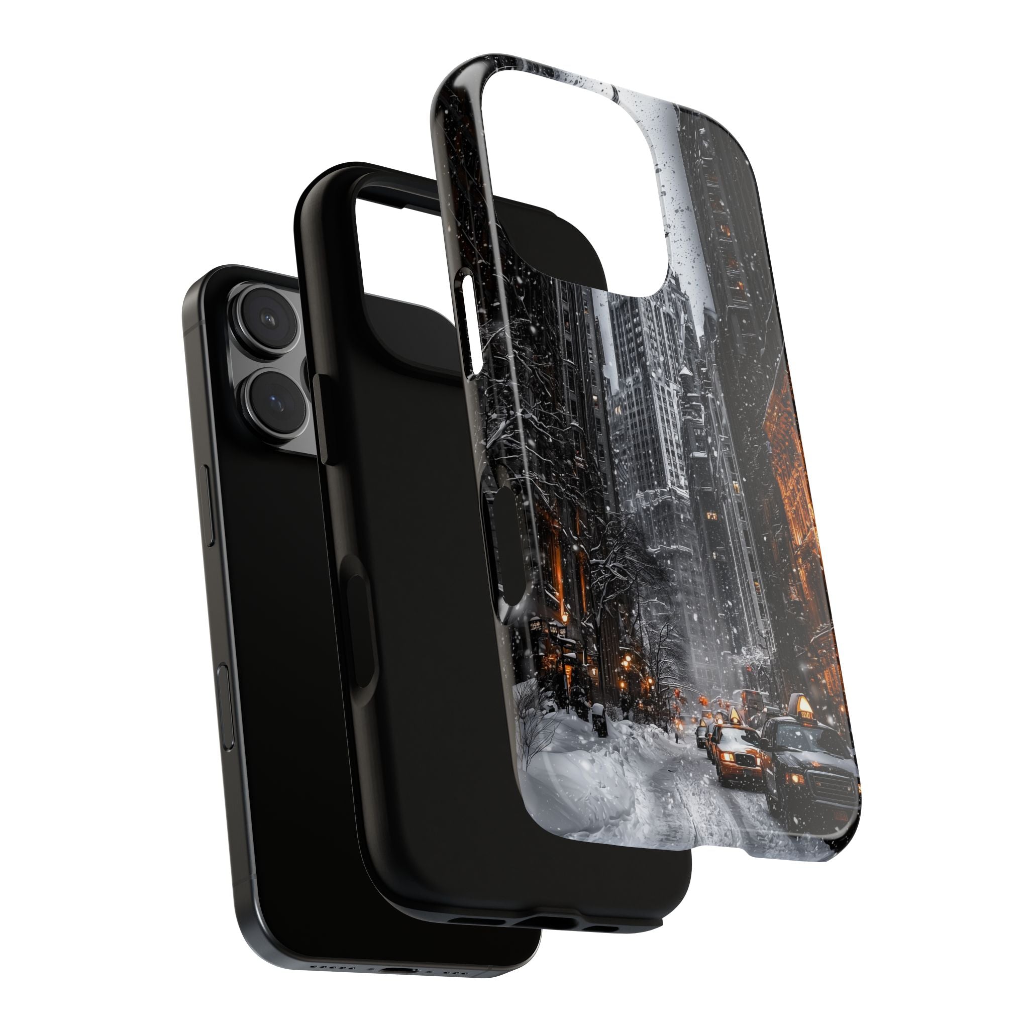 Phone Cases, New York City Snow Falling Photography, Tough Protective Cover, Winter Phone Accessories, Urban Street Style, NYC Skyline Case