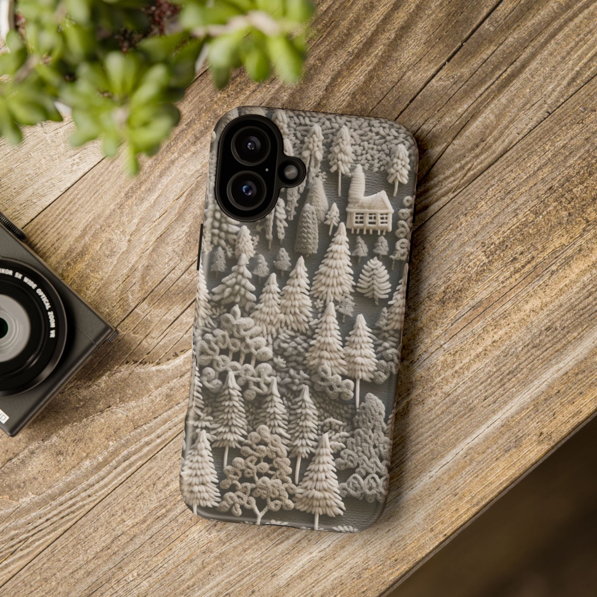 The Frozen Forest, Phone Cover Tough Case with a 3D knitted effect, Winter Motives, iPhone | Samsung