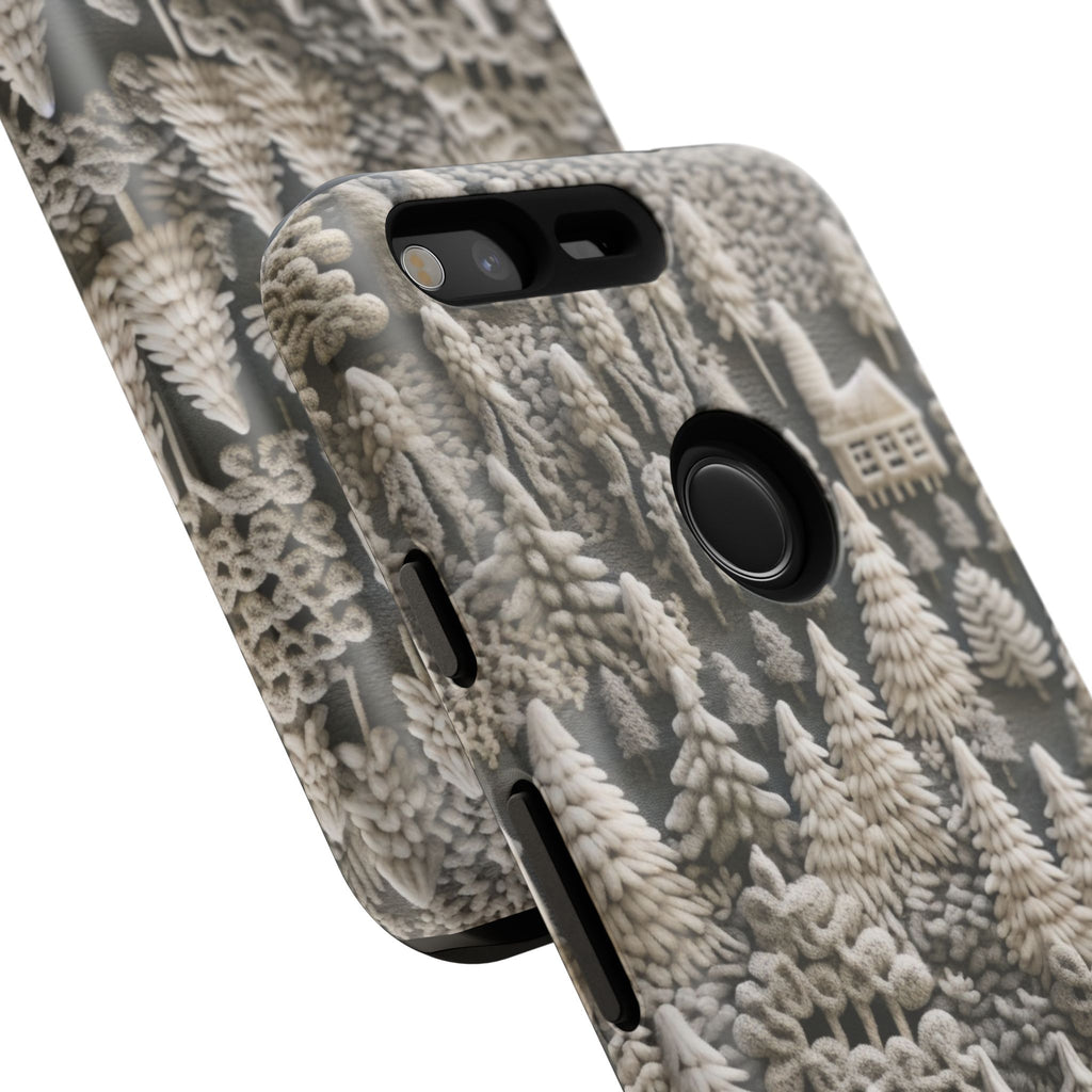 The Frozen Forest, Phone Cover Tough Case with a 3D knitted effect, Winter Motives, iPhone | Samsung