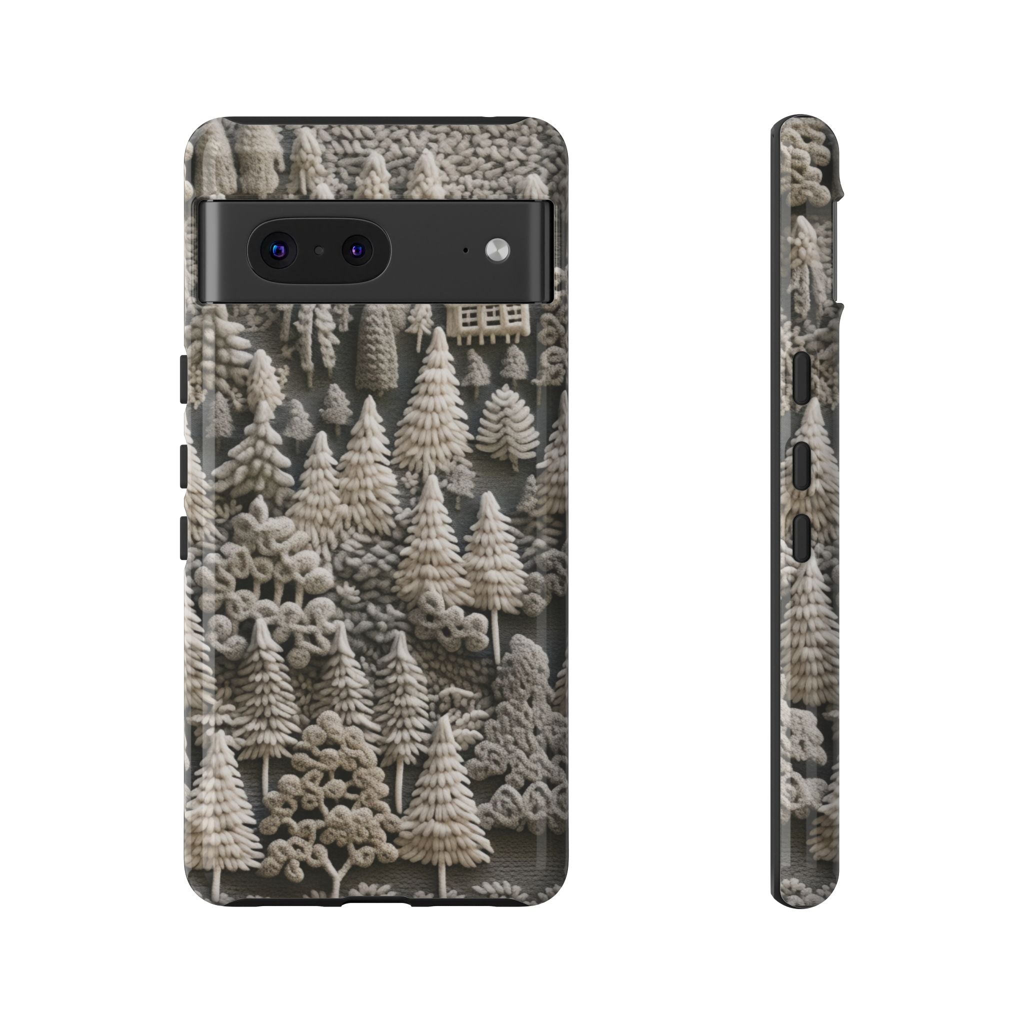 The Frozen Forest, Phone Cover Tough Case with a 3D knitted effect, Winter Motives, iPhone | Samsung