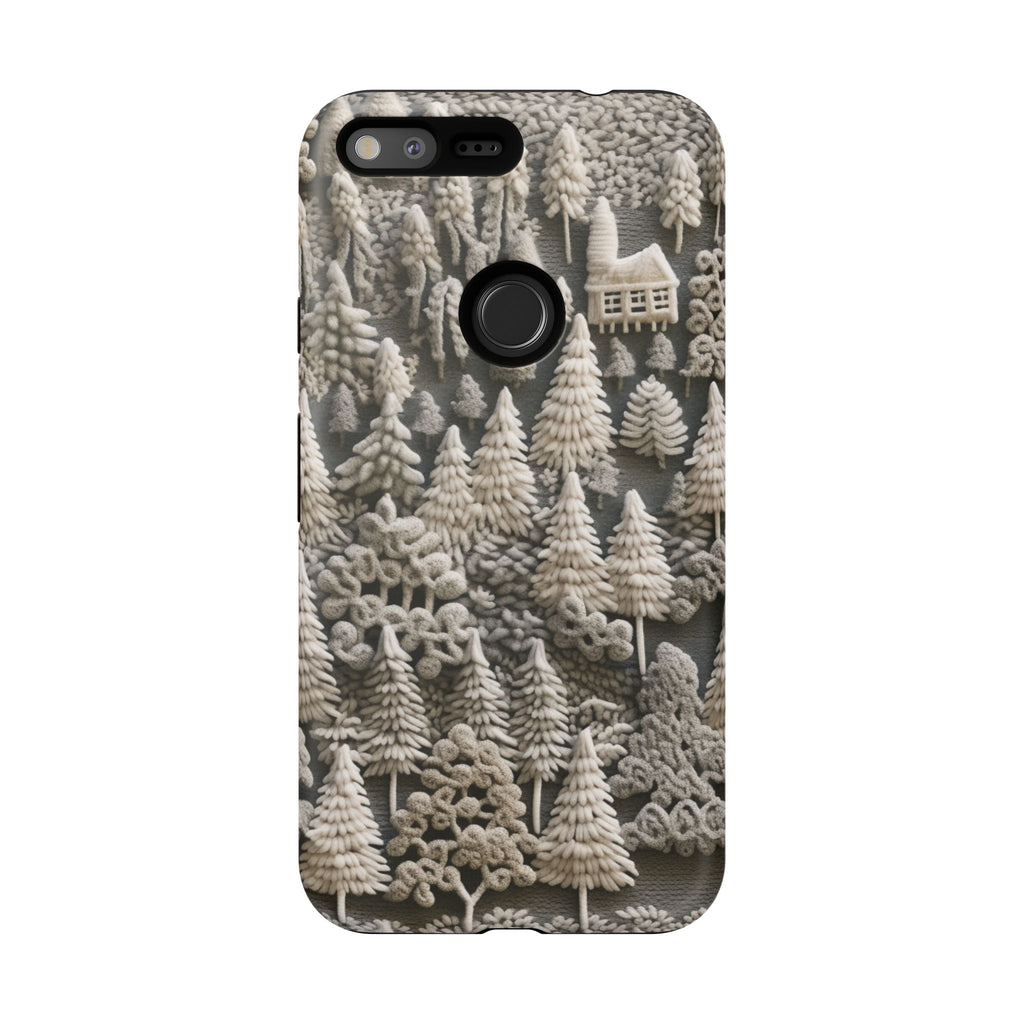 The Frozen Forest, Phone Cover Tough Case with a 3D knitted effect, Winter Motives, iPhone | Samsung