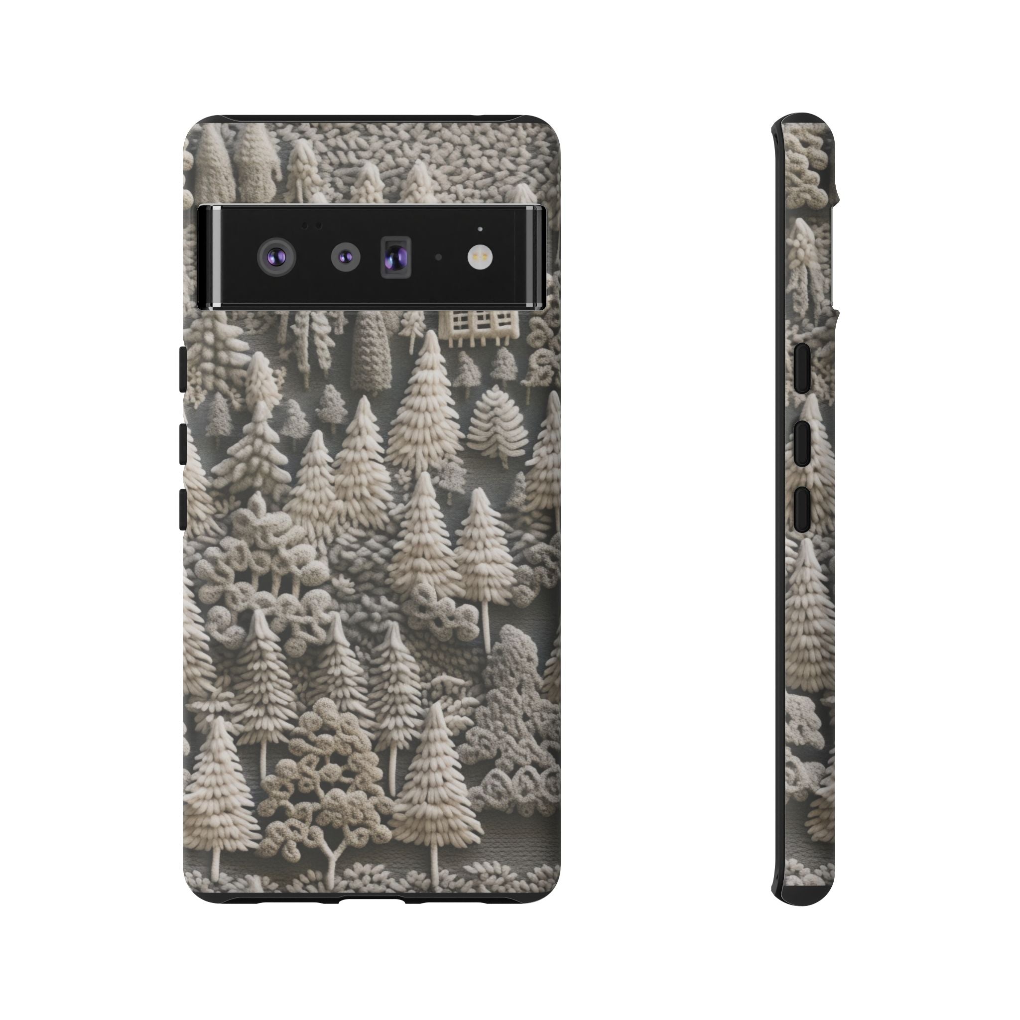The Frozen Forest, Phone Cover Tough Case with a 3D knitted effect, Winter Motives, iPhone | Samsung