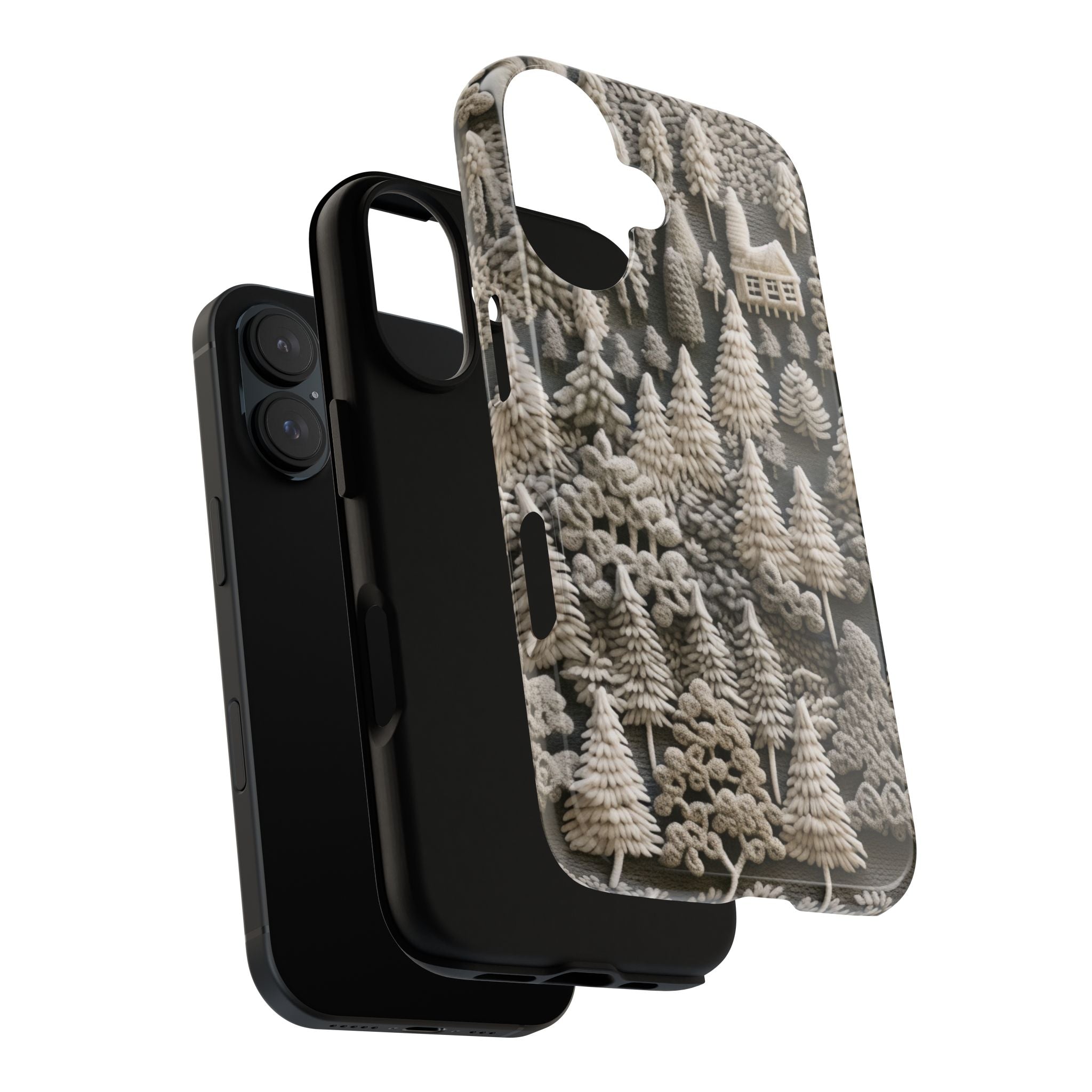 The Frozen Forest, Phone Cover Tough Case with a 3D knitted effect, Winter Motives, iPhone | Samsung